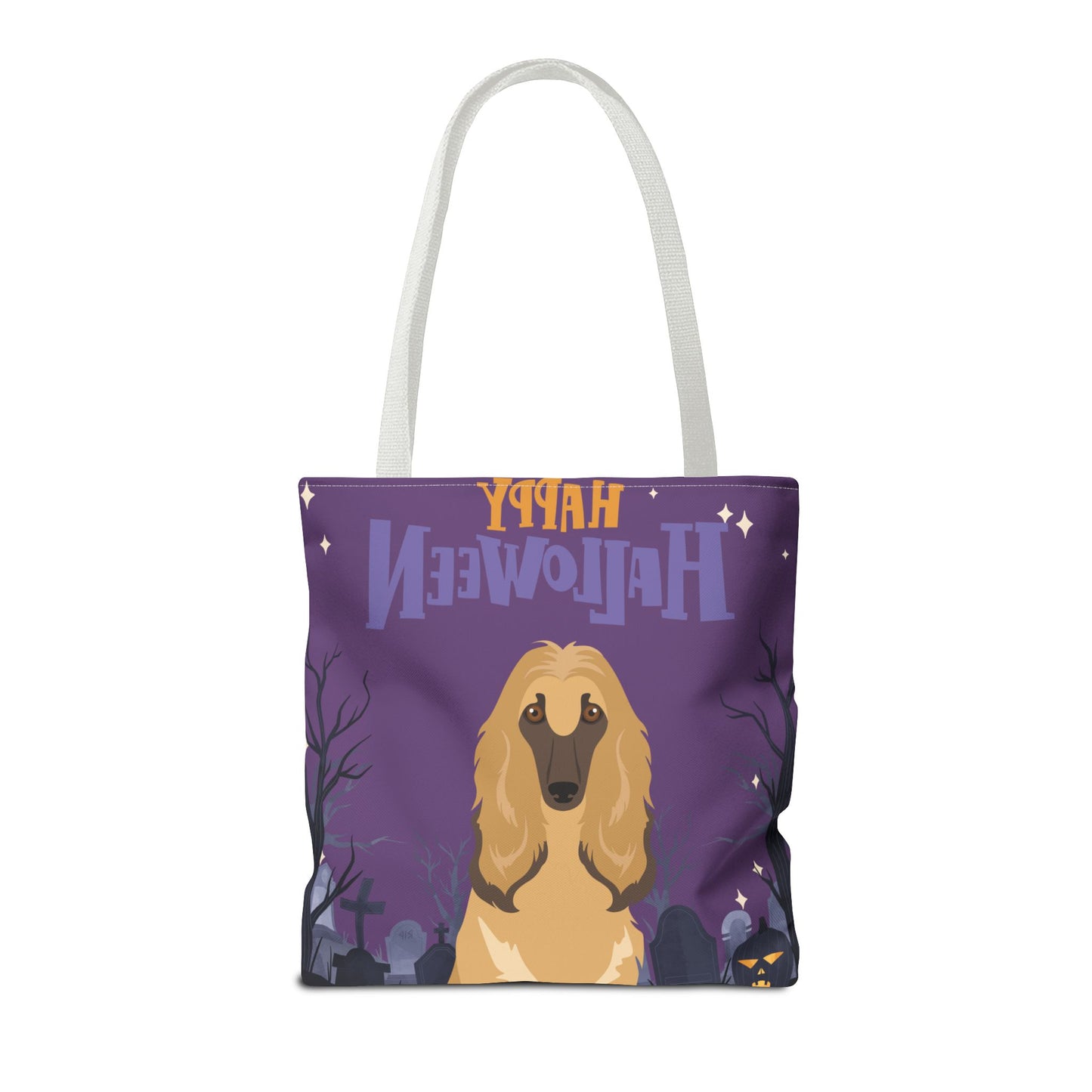 Afghan Hound Dog Happy Halloween Tote Bag 16x16
