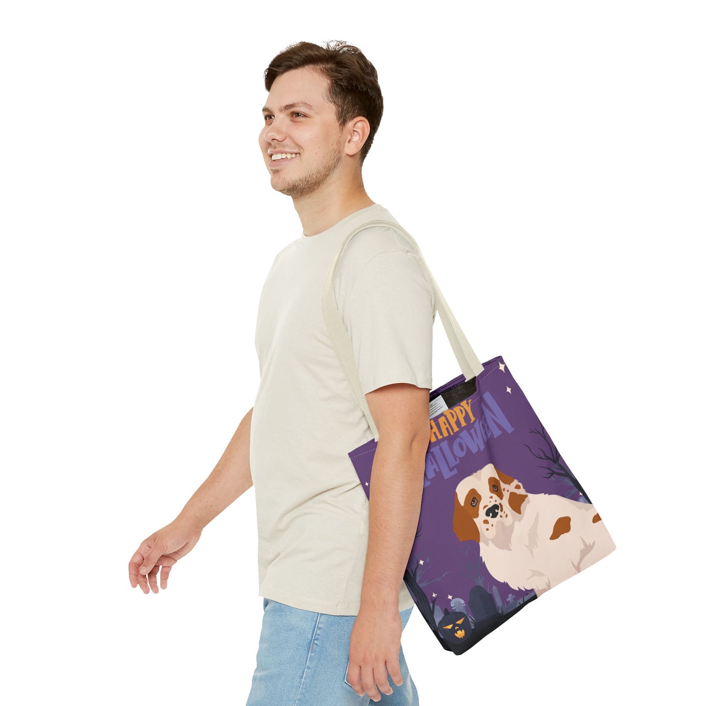 Clumber Spaniel Dog Happy Halloween Tote Bag 16x16