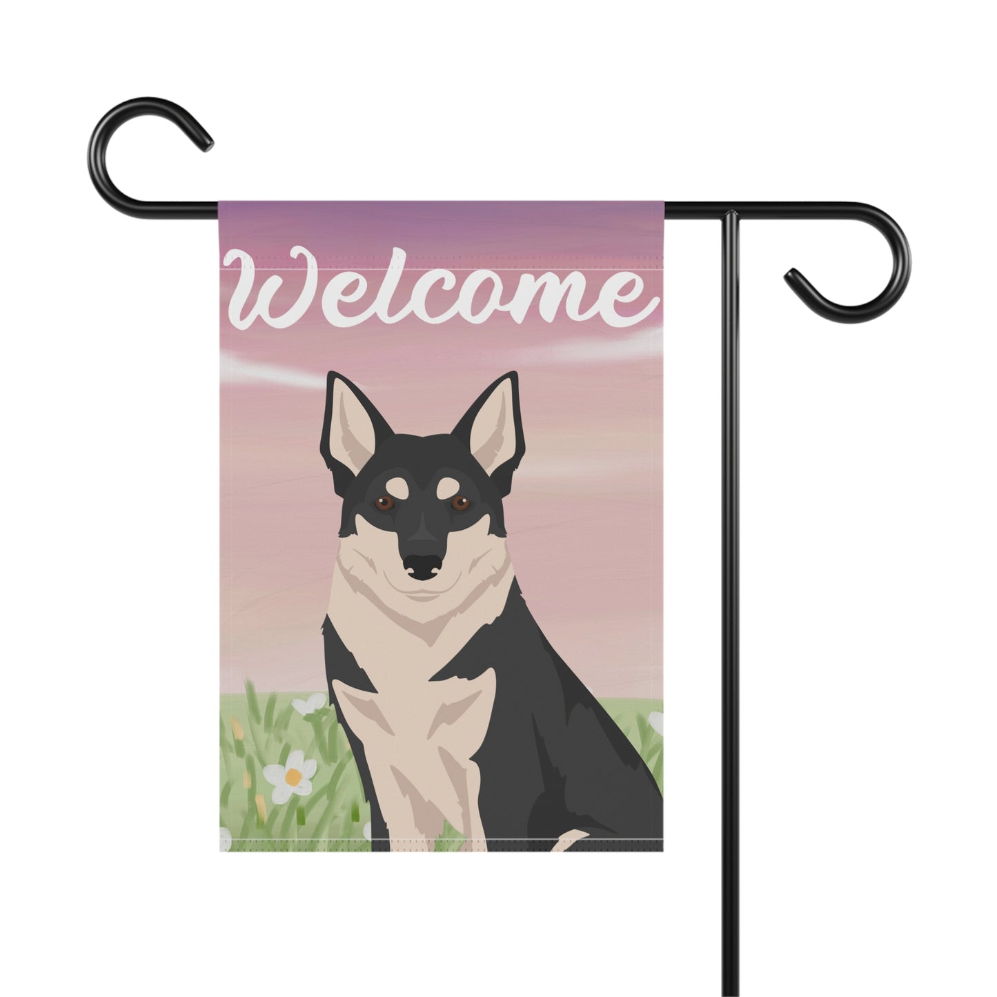 Swedish Elkhound Dog Welcome Garden Flag