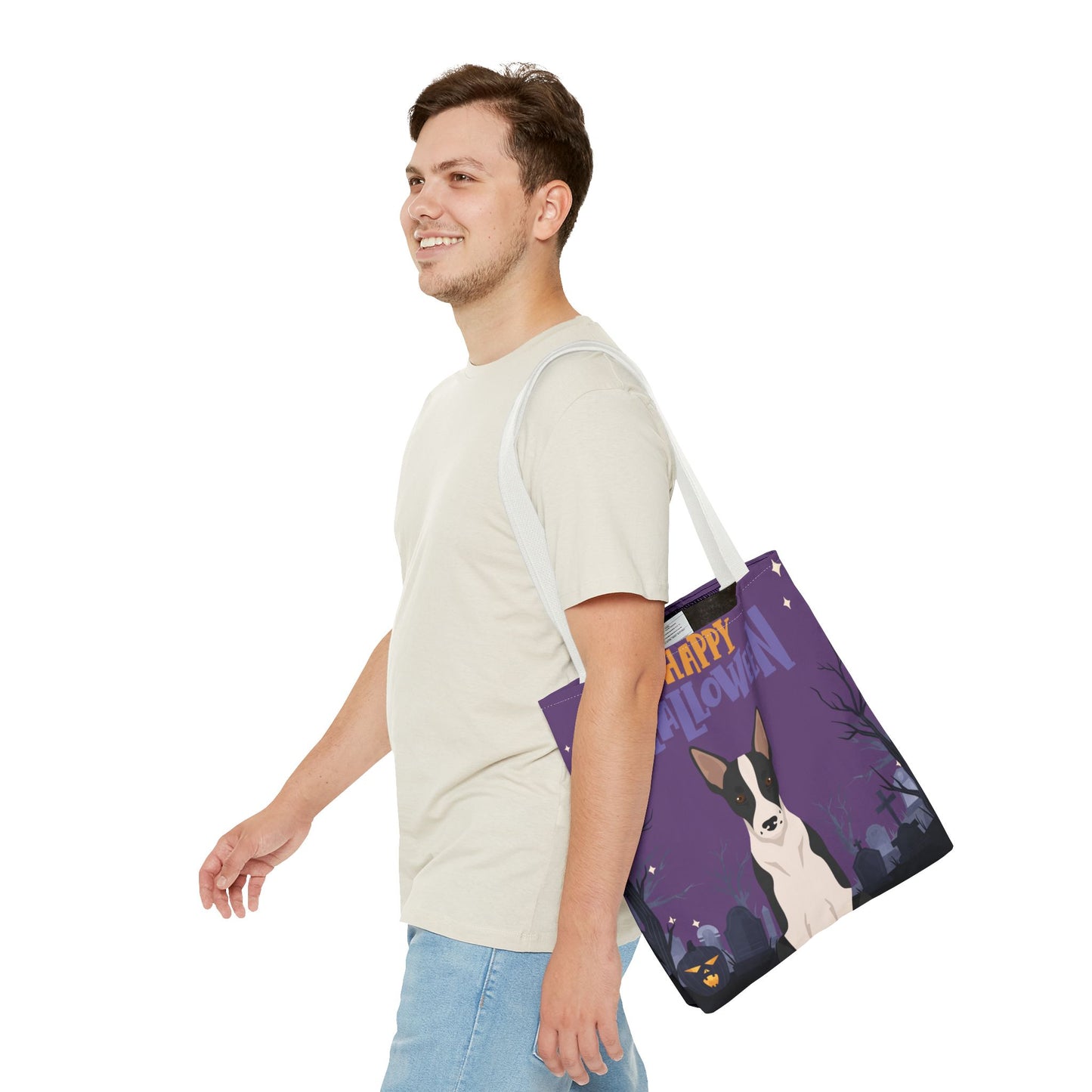 Border Collie Dog Happy Halloween Tote Bag 16x16