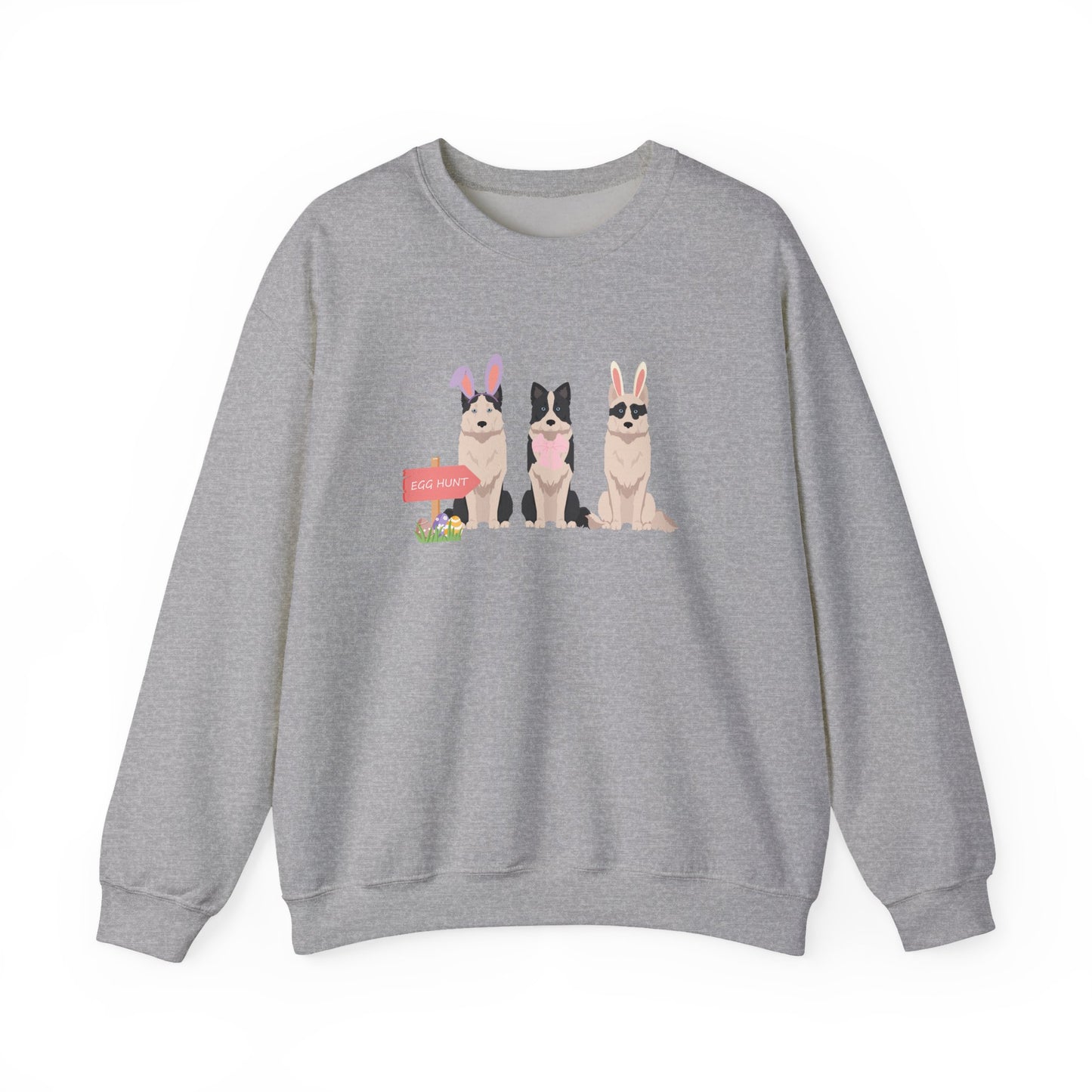 Yakutian Laika Dog Easter Unisex Heavy Blend Crewneck Sweatshirt, easter Cute Dog Mom Gift
