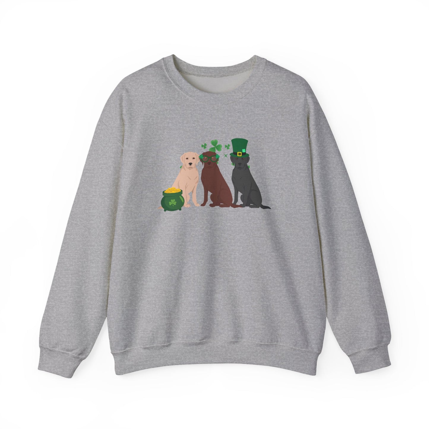 Labrador Retriever Dog St Patricks Day Unisex Heavy Blend Crewneck Sweatshirt, St Pattys day, Cute Dog Mom Gift