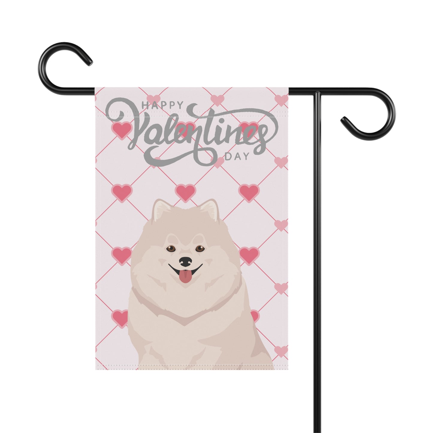 Pomeranian Dog Valentines Day Garden Flag