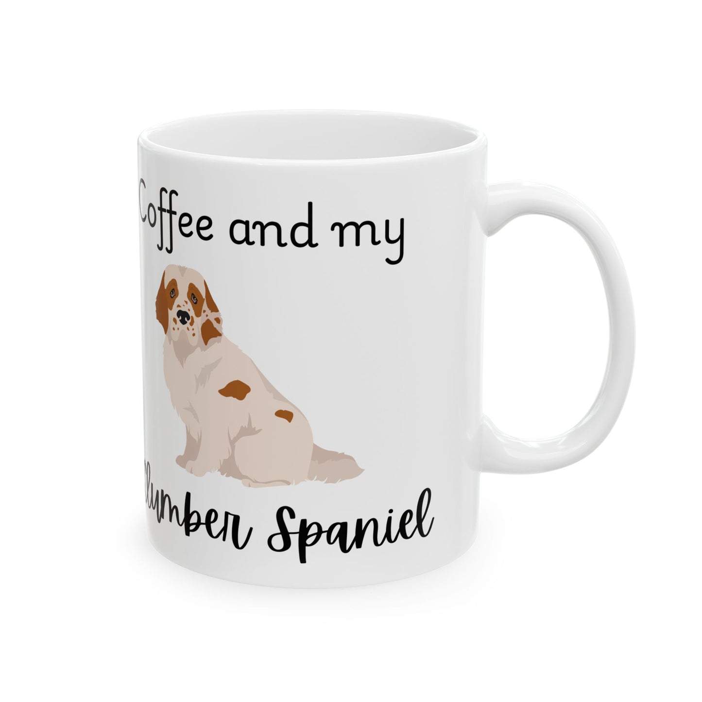 Coffee and My Clumber Spaniel Ceramic Mug | Dog Lover Gift, Pet Owner Cup, Cute Mug for Dog Moms, Funny Mug for Coffee Lovers