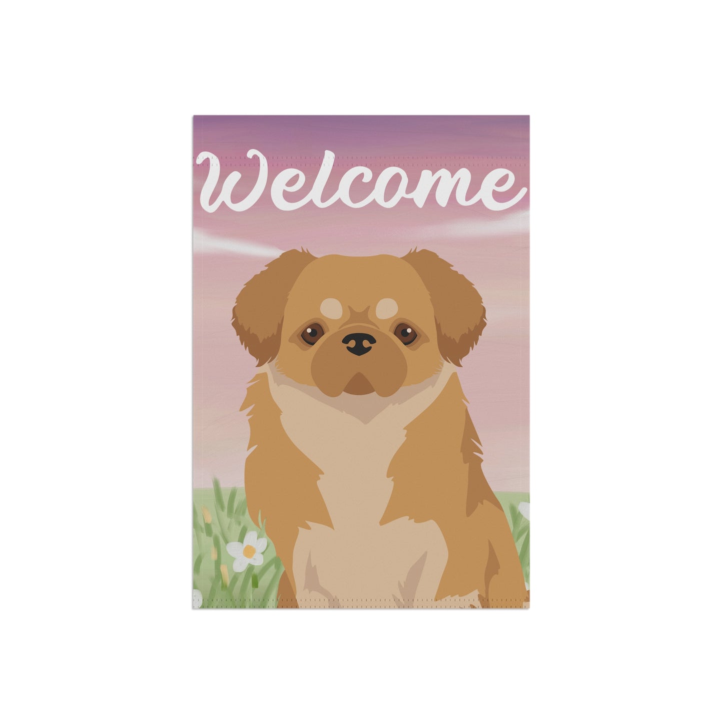 Tibetan Spaniel Dog Welcome Garden Flag