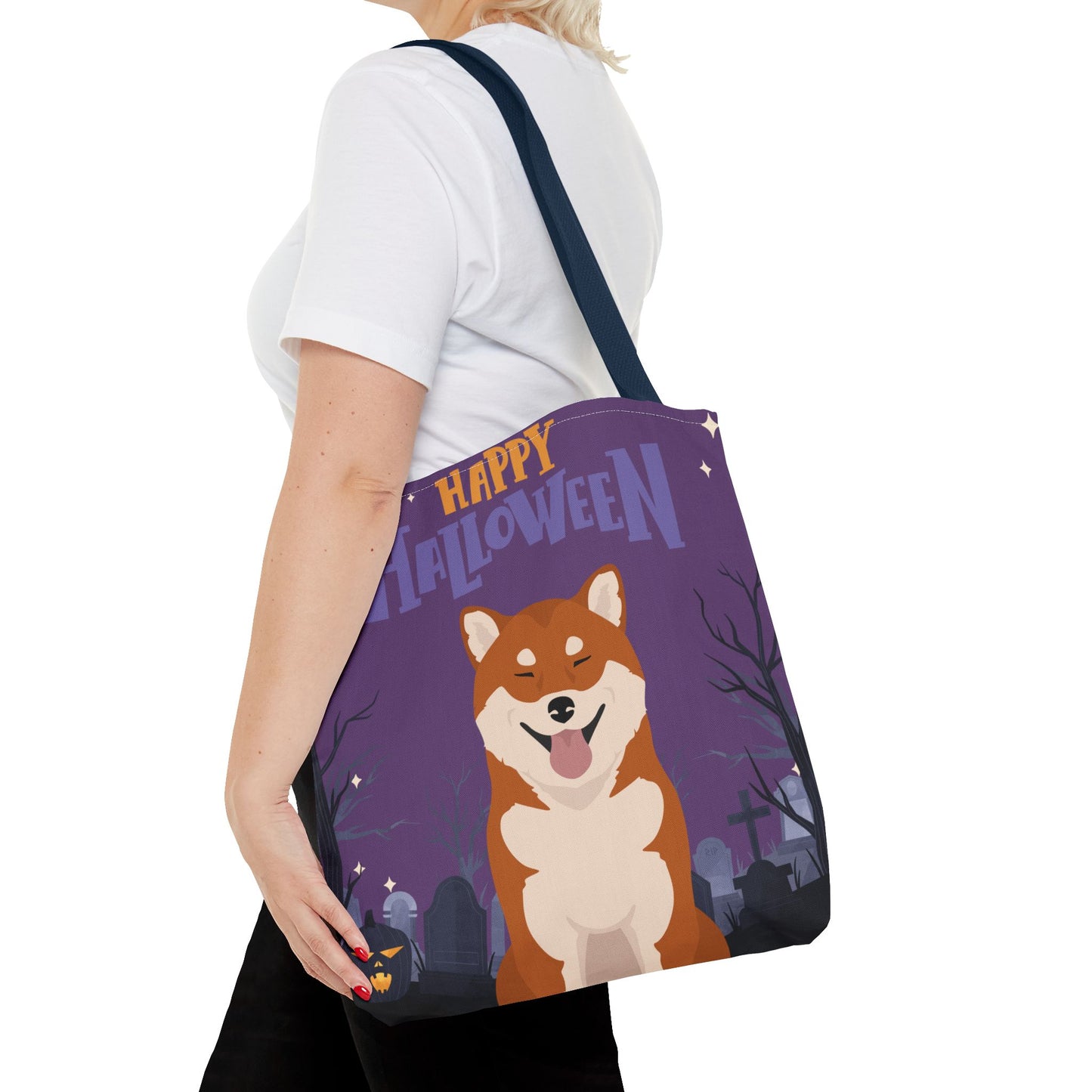 Shiba Inu Dog Happy Halloween Tote Bag 16x16