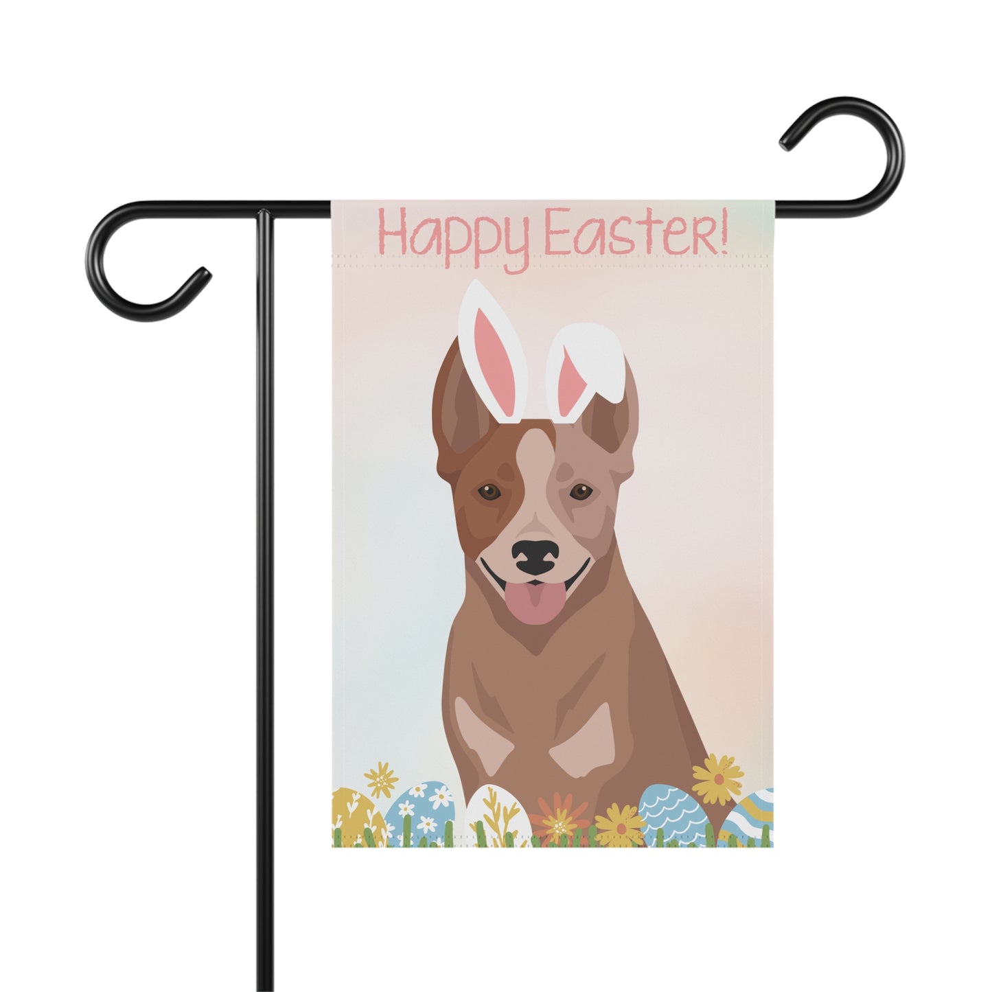 Australian Stumpy Tail Cattle Dog Happy Easter Garden Flag