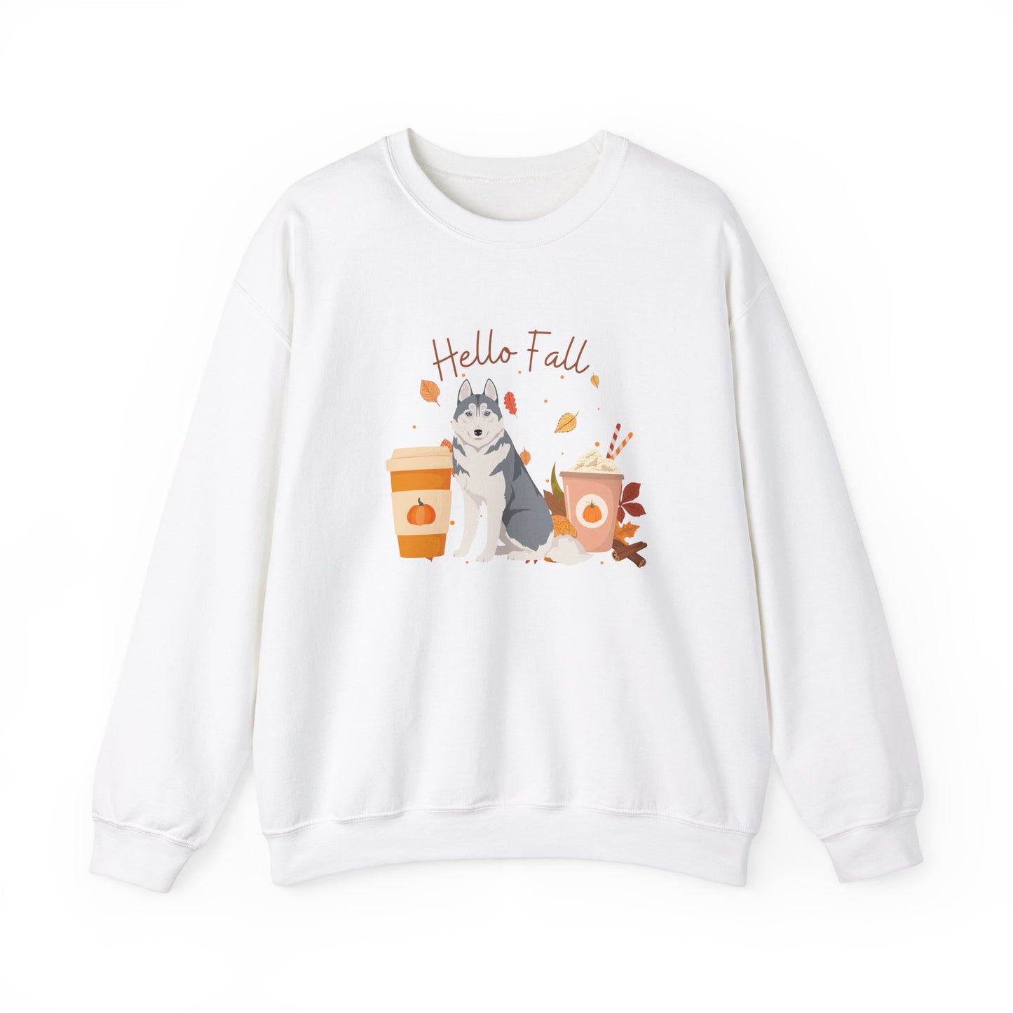 Siberian Husky Dog Fall Halloween Unisex Heavy Blend Crewneck Sweatshirt