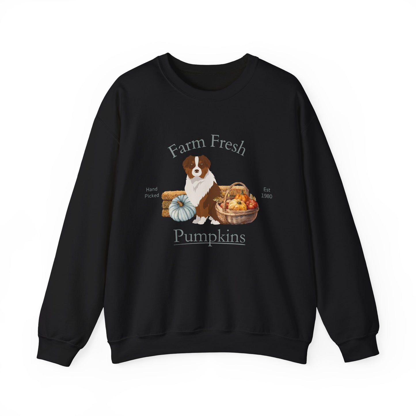 Australian Shepherd Dog Fall Farm Fresh Unisex Heavy Blend Crewneck Sweatshirt