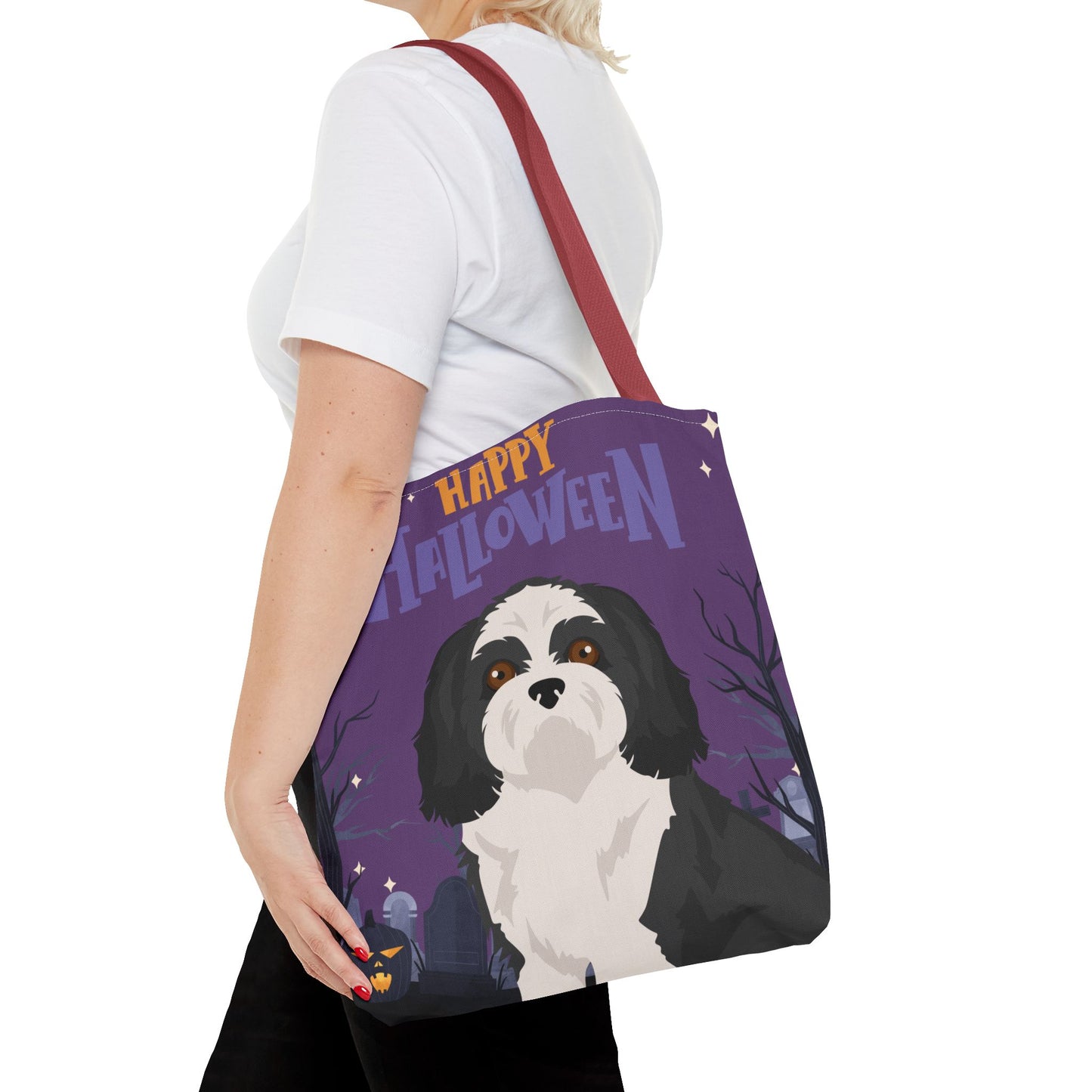 Shih Tzu Dog Happy Halloween Tote Bag 16x16