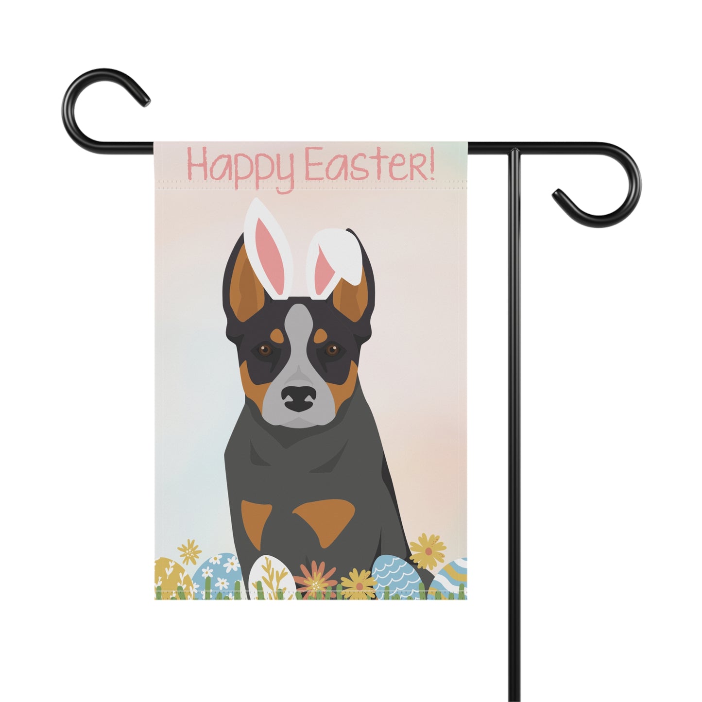 Australian Cattle Dog Happy Easter Garden Flag