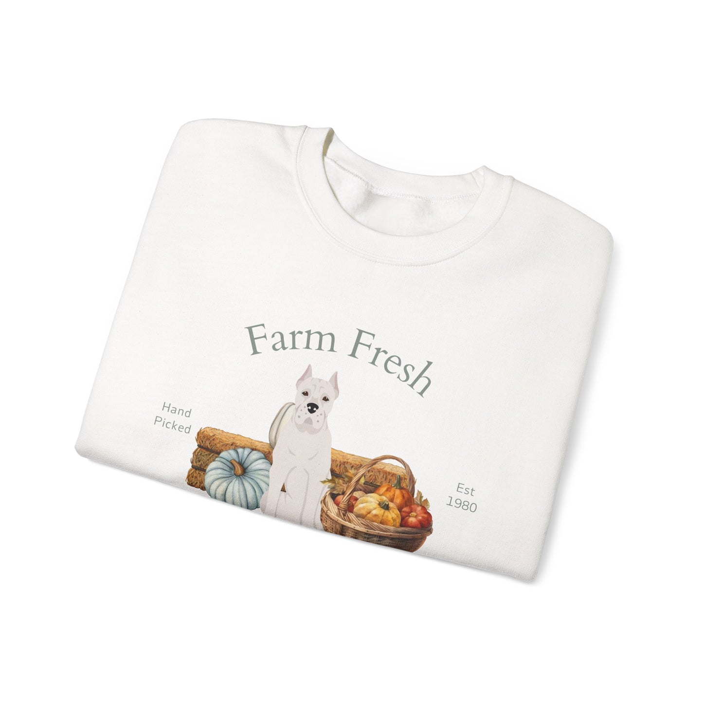 Dogo Argentino Dog Fall Farm Fresh Unisex Heavy Blend Crewneck Sweatshirt