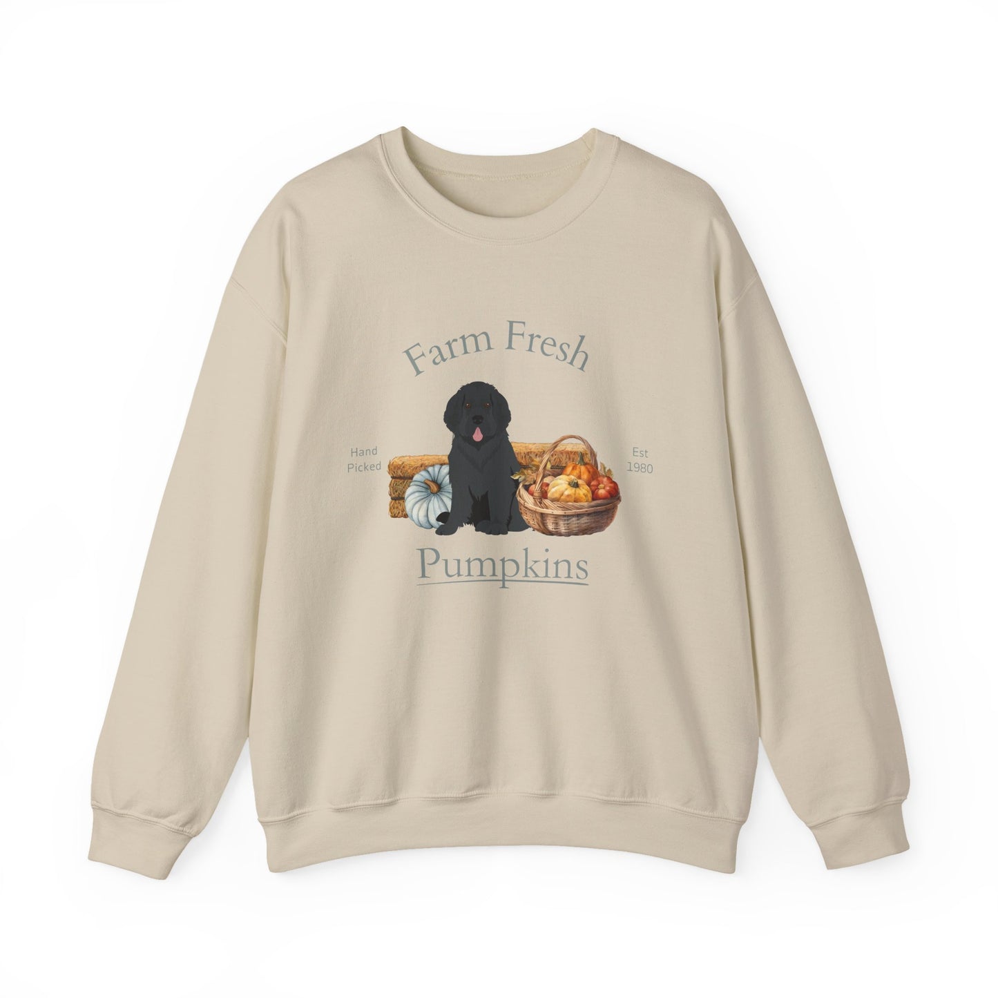 Newfoundland Dog Fall Farm Fresh Unisex Heavy Blend Crewneck Sweatshirt