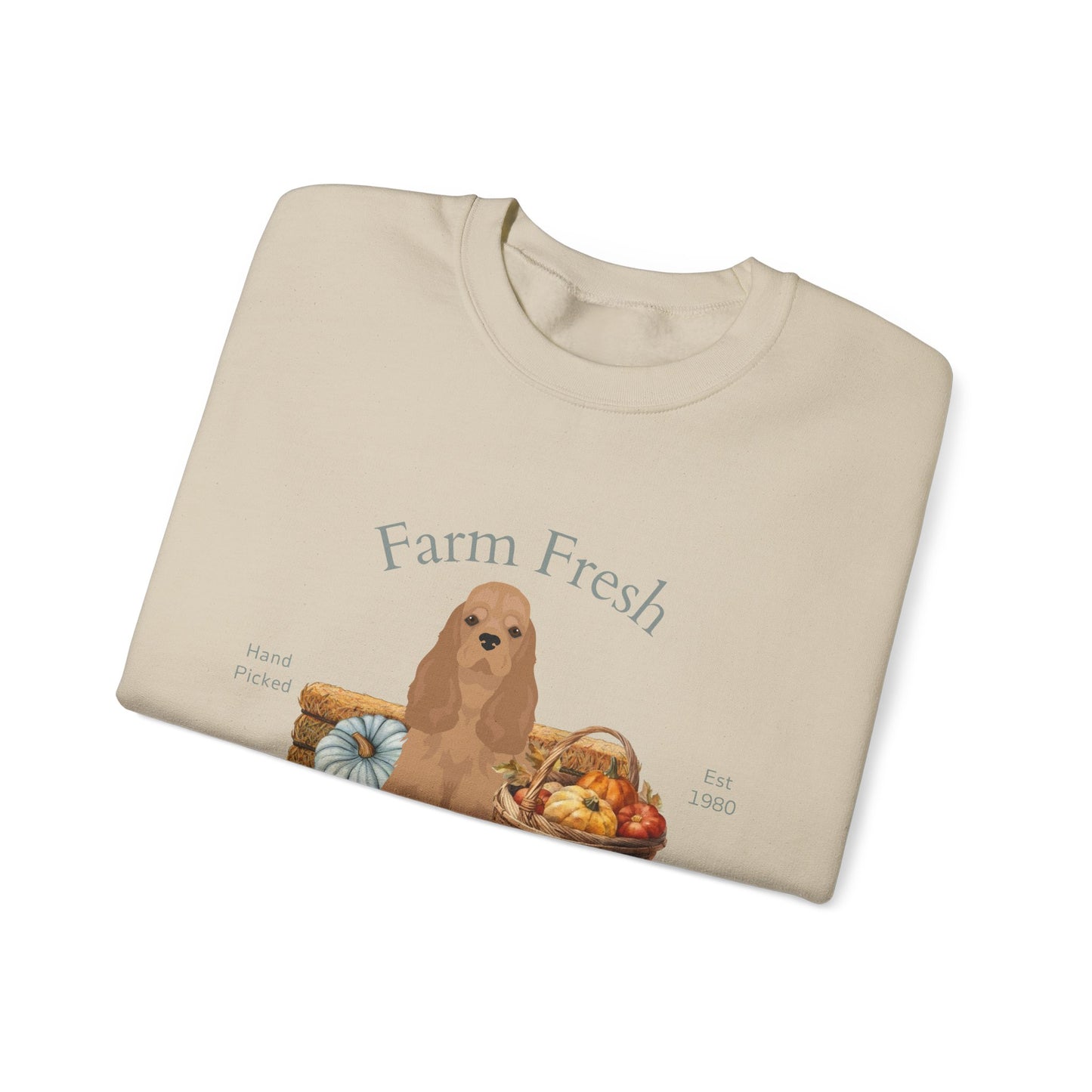 Cocker Spaniel Dog Fall Farm Fresh Unisex Heavy Blend Crewneck Sweatshirt