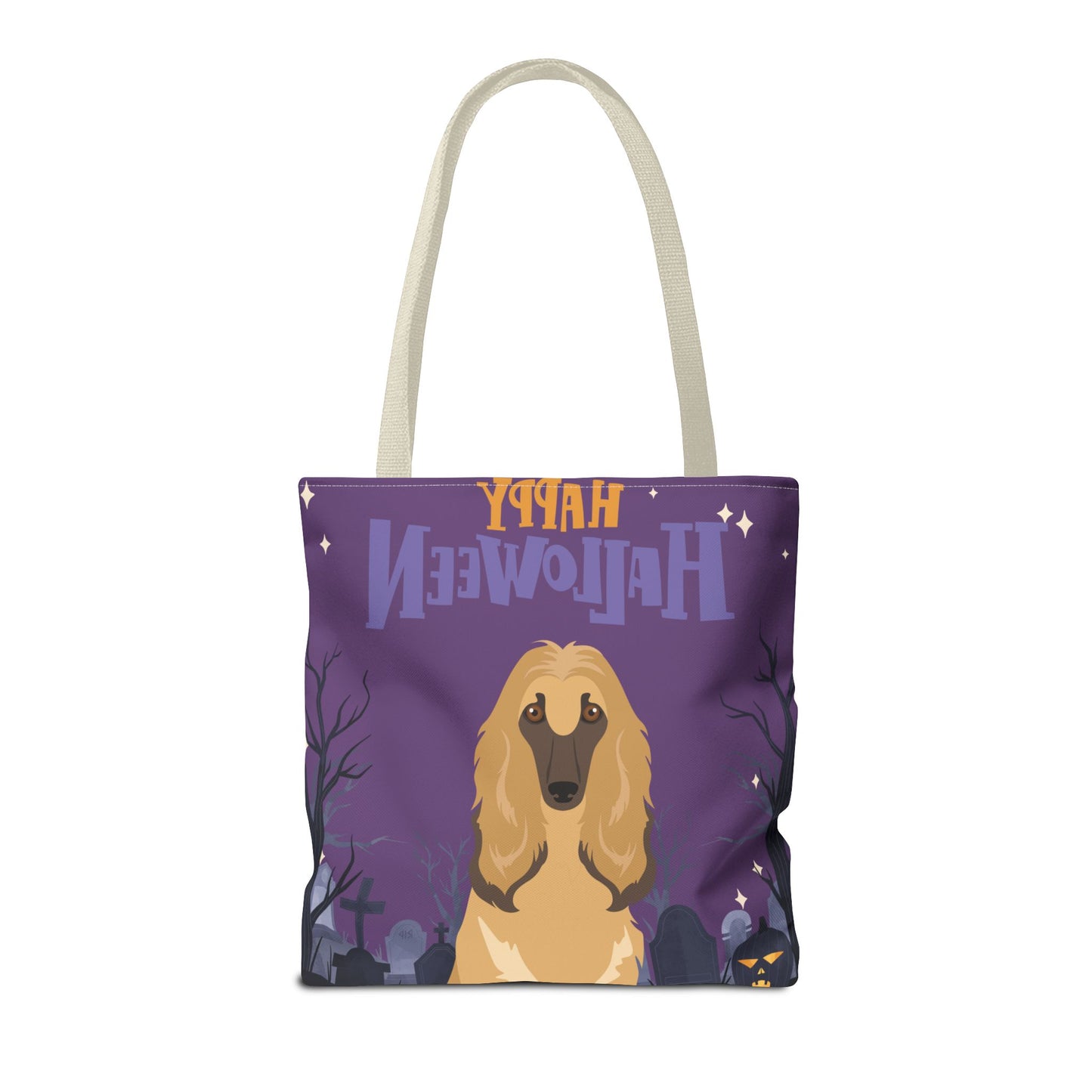 Afghan Hound Dog Happy Halloween Tote Bag 16x16