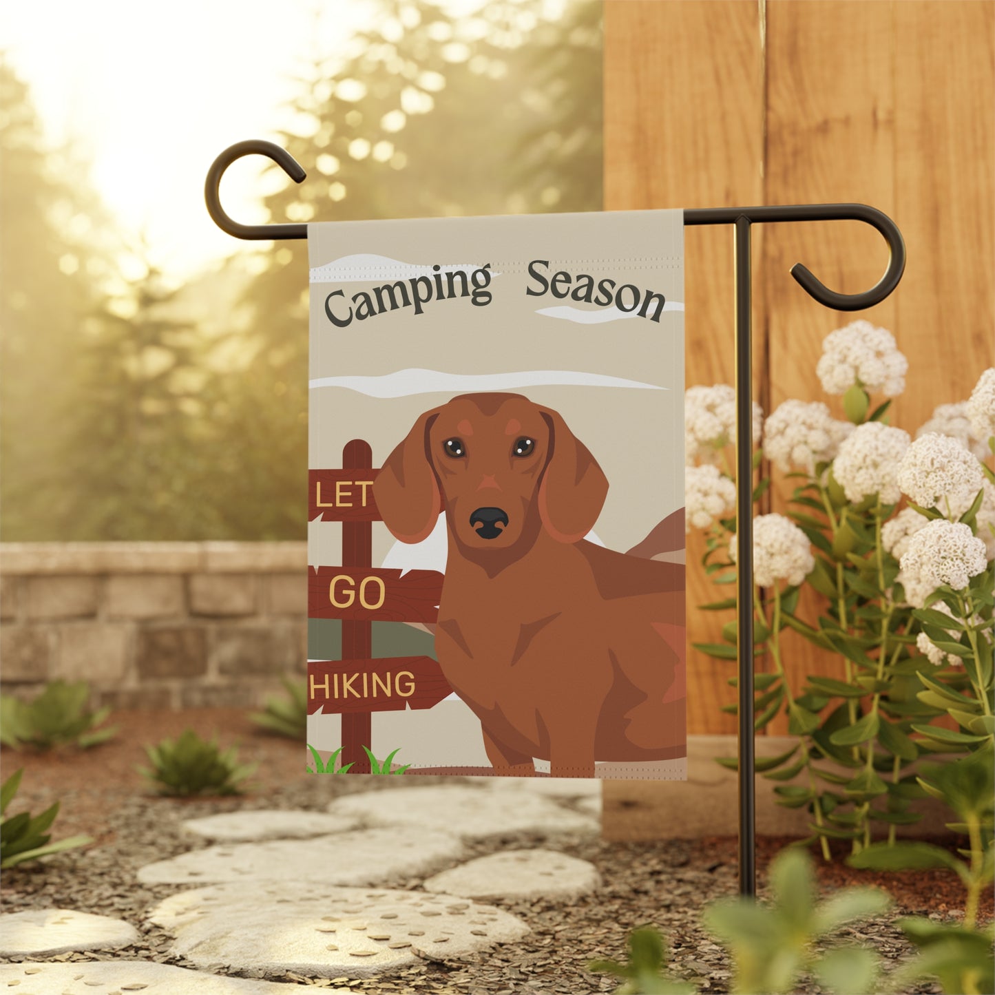 Dachshund Dog Camping Garden Flag
