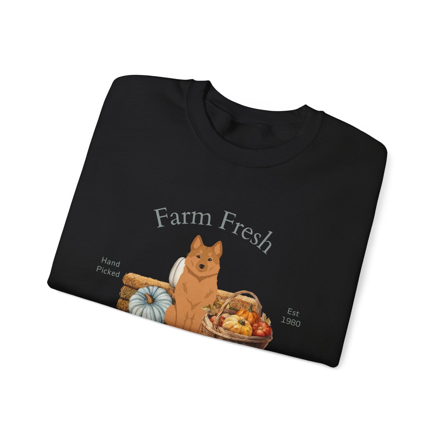 Finnish Spitz Dog Fall Farm Fresh Unisex Heavy Blend Crewneck Sweatshirt