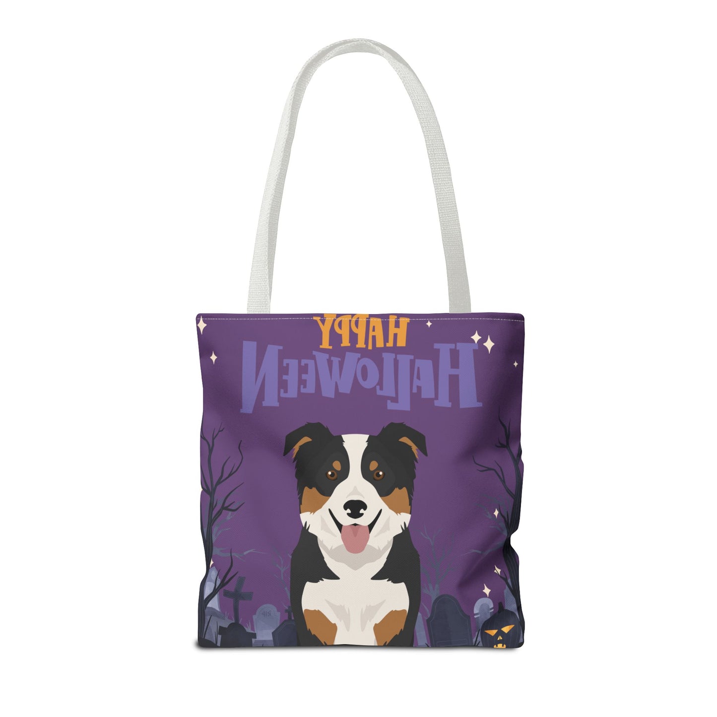 Border Collie Dog Happy Halloween Tote Bag 16x16