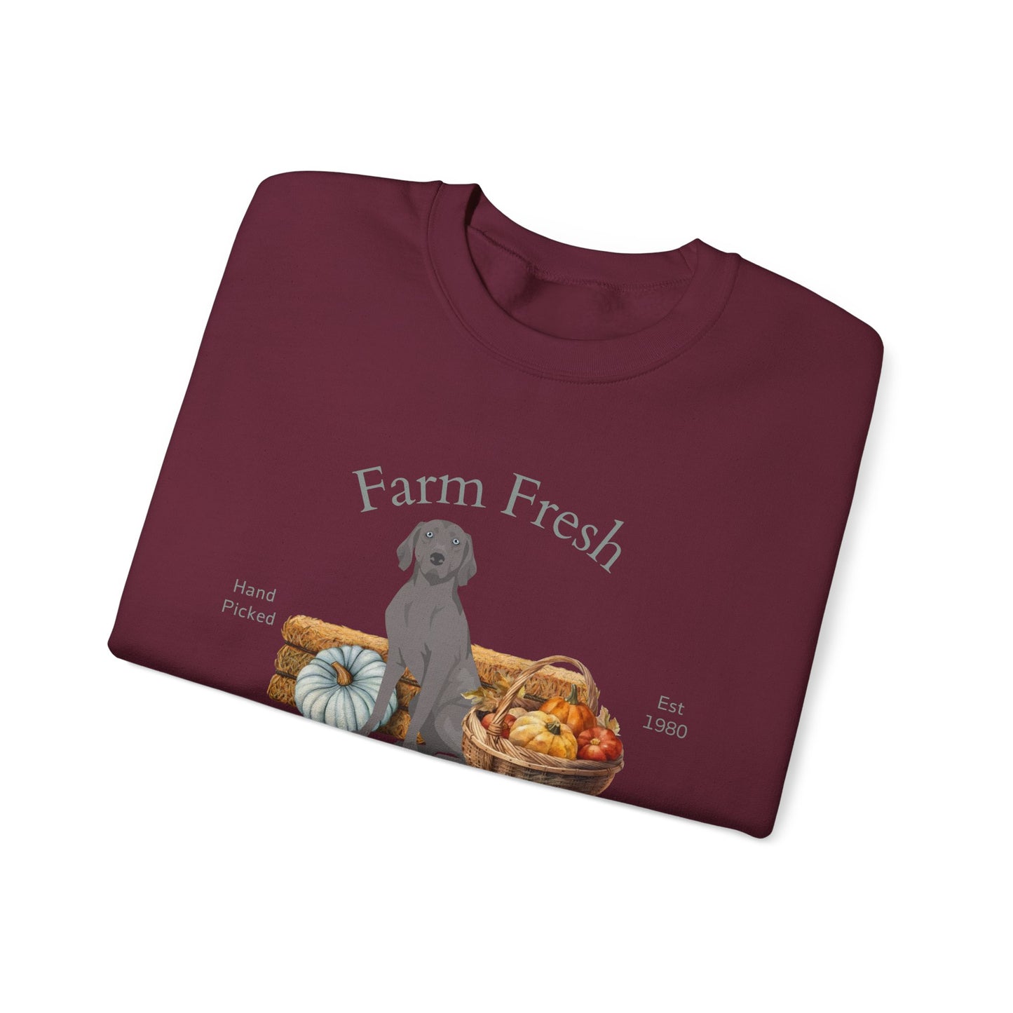 Weimaraner Dog Fall Farm Fresh Unisex Heavy Blend Crewneck Sweatshirt