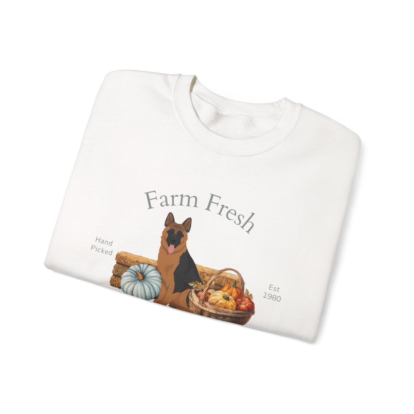 German Shepherd Dog Fall Farm Fresh Unisex Heavy Blend Crewneck Sweatshirt