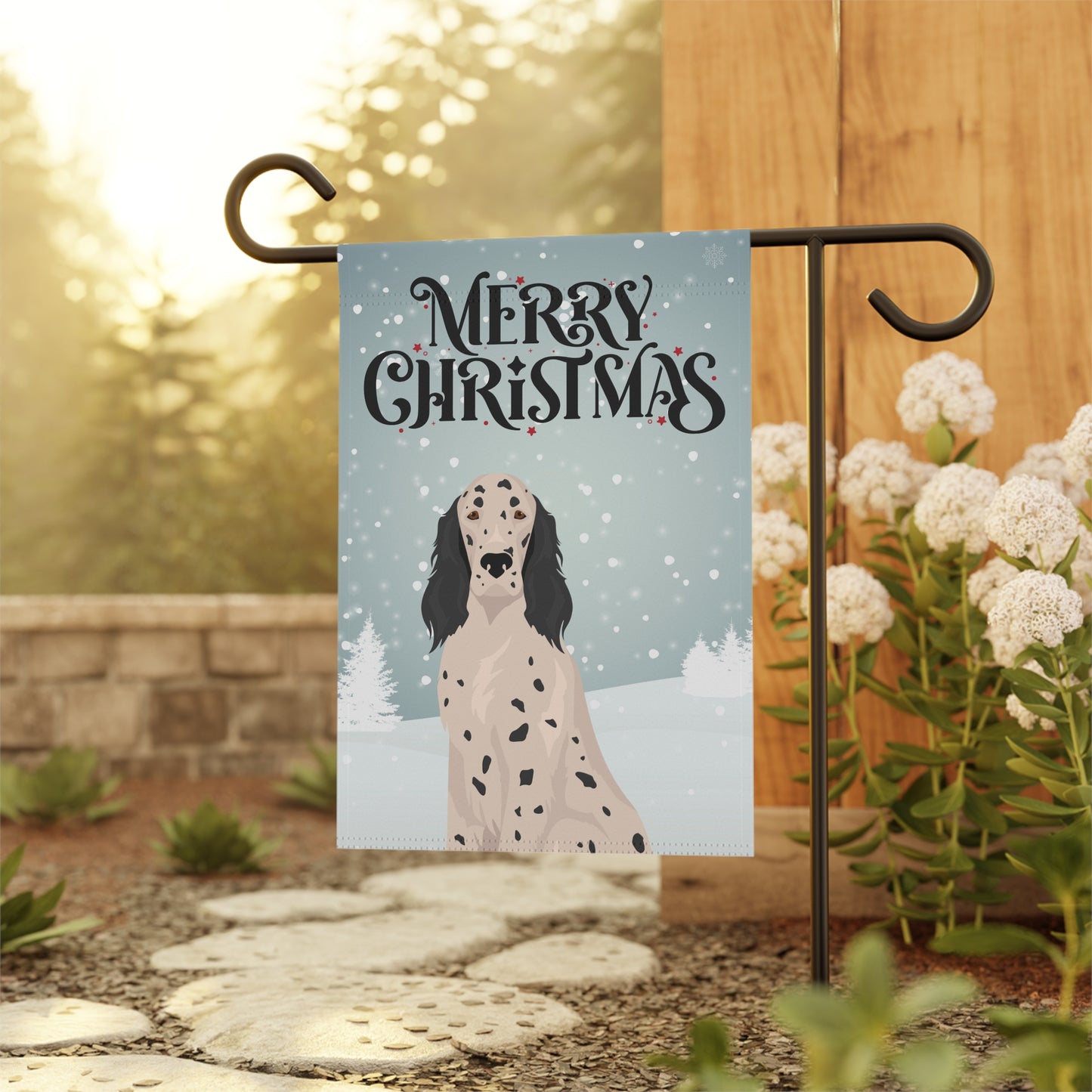 English Setter Dog Garden Flag