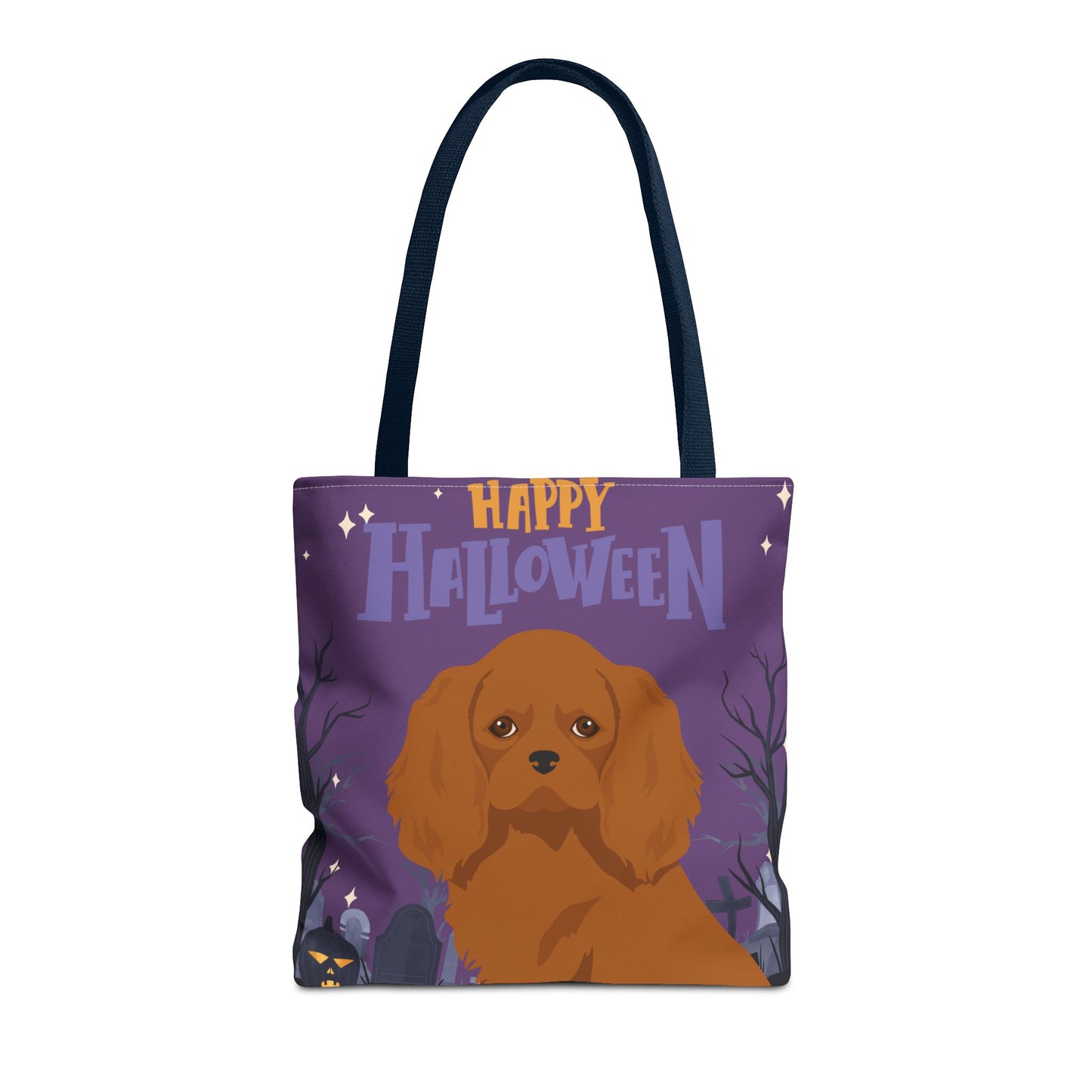 Cavalier King Charlre Spaniel Dog Happy Halloween Tote Bag 16x16