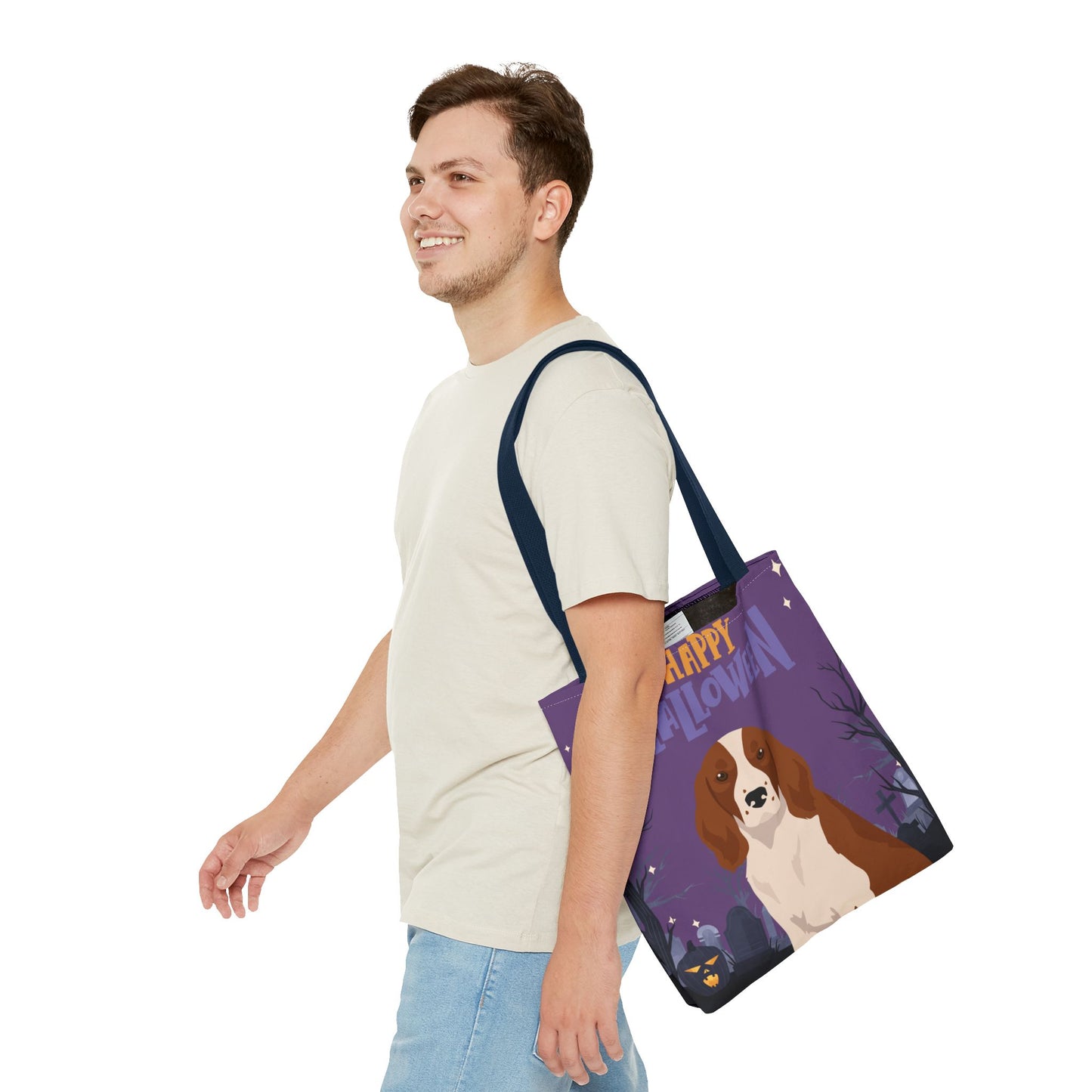 Welsh Springer Spaniel Dog Happy Halloween Tote Bag 16x16