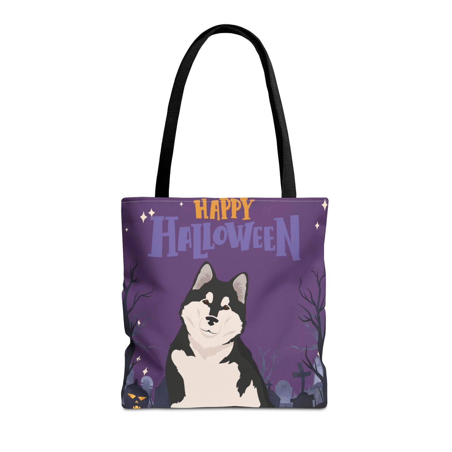 Alaskan Malamute Dog Happy Halloween Tote Bag 16x16