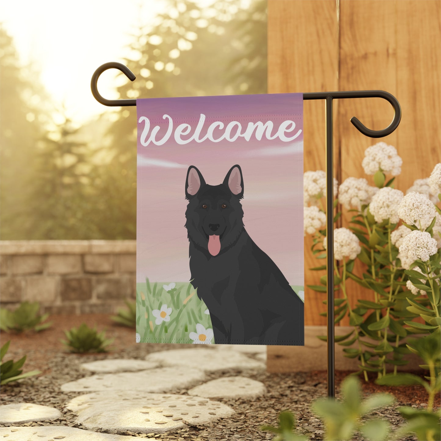 German Shepherd Dog Welcome Garden Flag