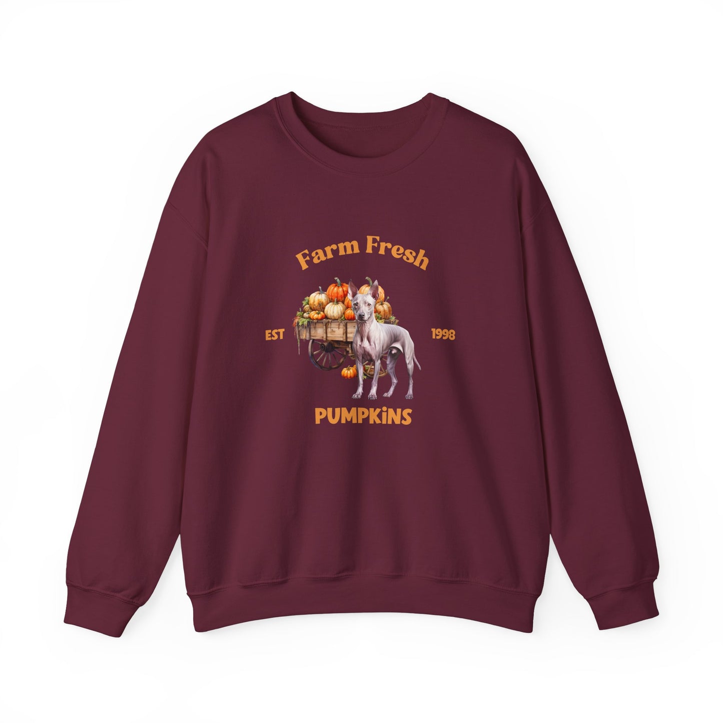 American Hairless Terrier Dog Fall Unisex Heavy Blend Crewneck Sweatshirt