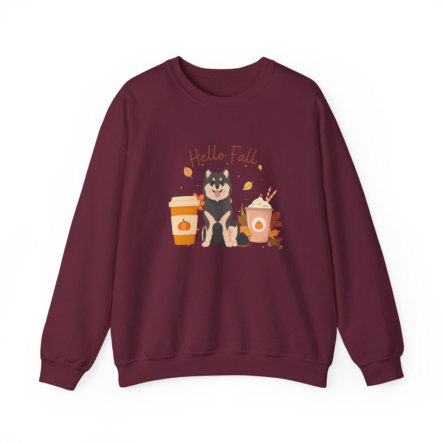 Finnish Lapphund Dog Fall Halloween Unisex Heavy Blend Crewneck Sweatshirt