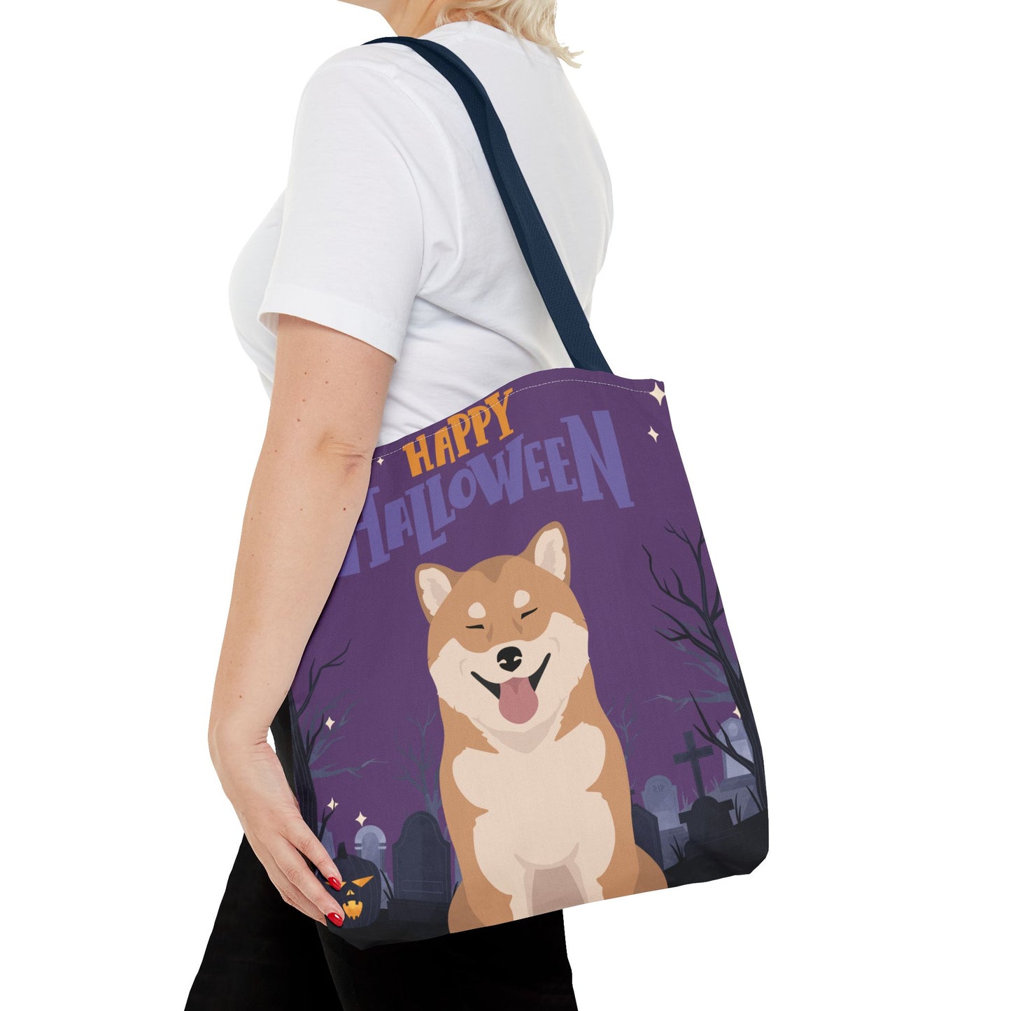 Shiba Inu Dog Happy Halloween Tote Bag 16x16