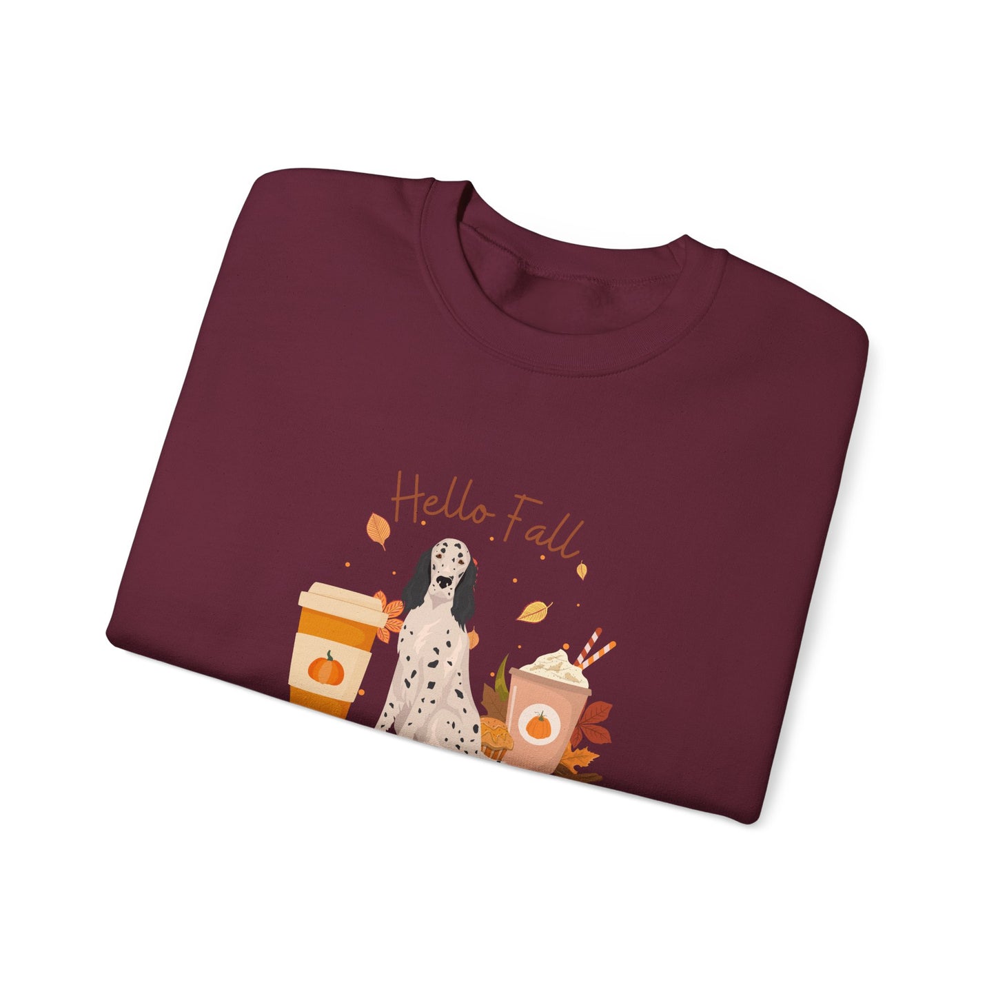 English Setter Dog Fall Unisex Heavy Blend Crewneck Sweatshirt