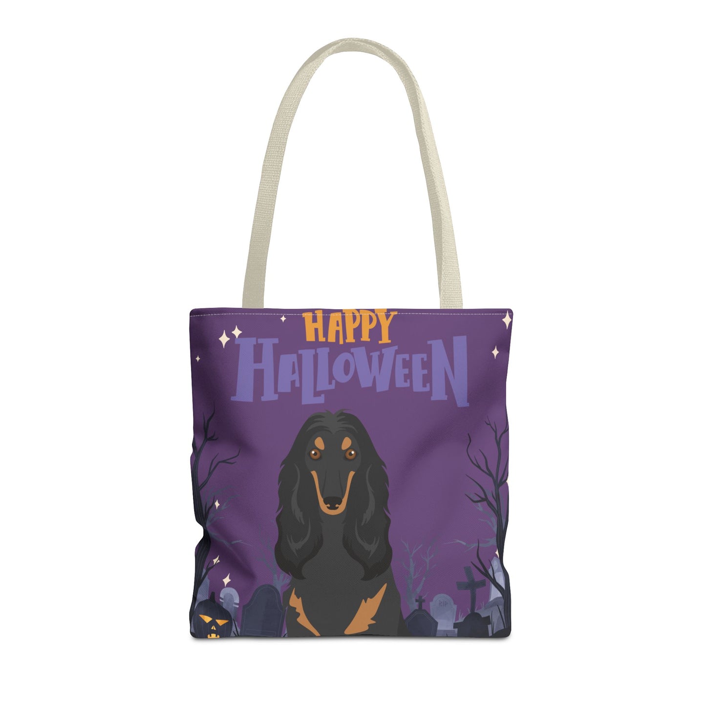 Afghan Hound Dog Happy Halloween Tote Bag 16x16