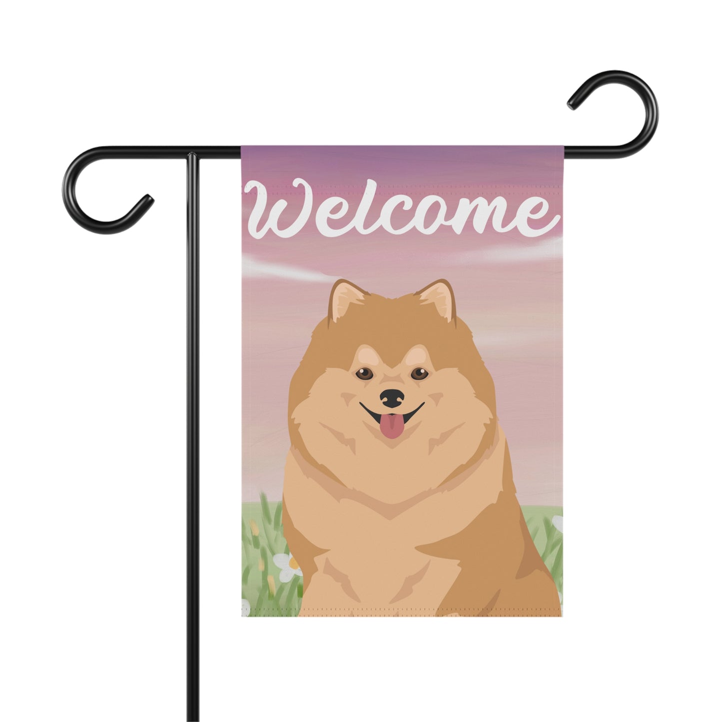 Pomeranian Dog Welcome Garden Flag