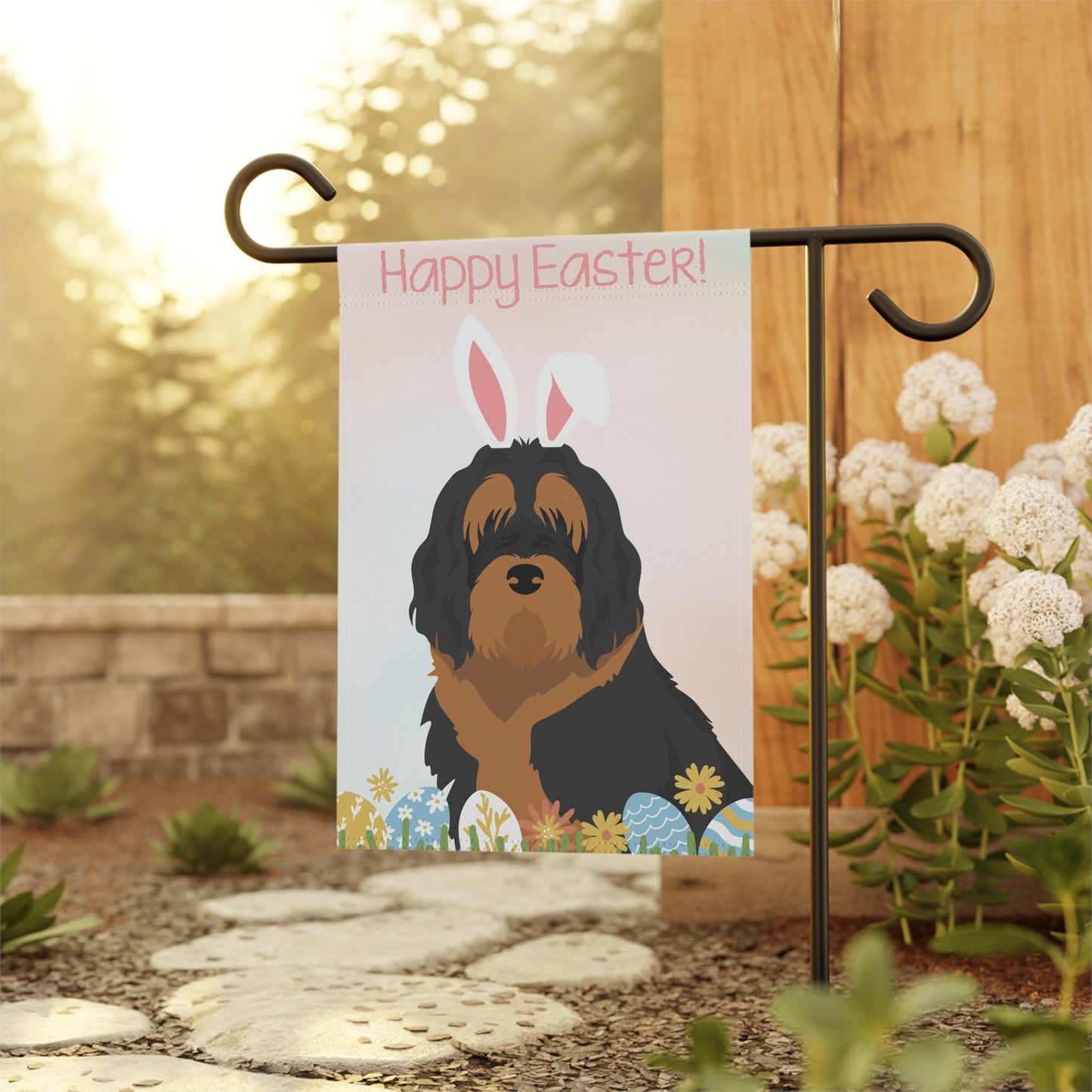 Otterhound Dog Happy Easter Garden Flag
