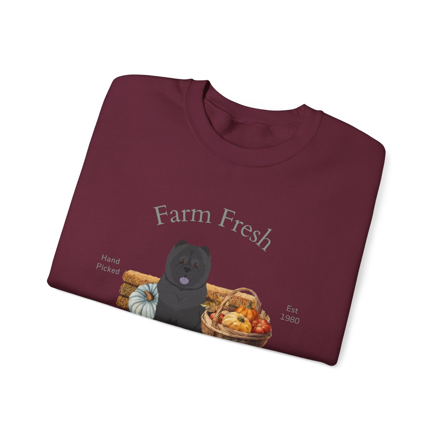 Chow Chow Dog Fall Farm Fresh Unisex Heavy Blend Crewneck Sweatshirt