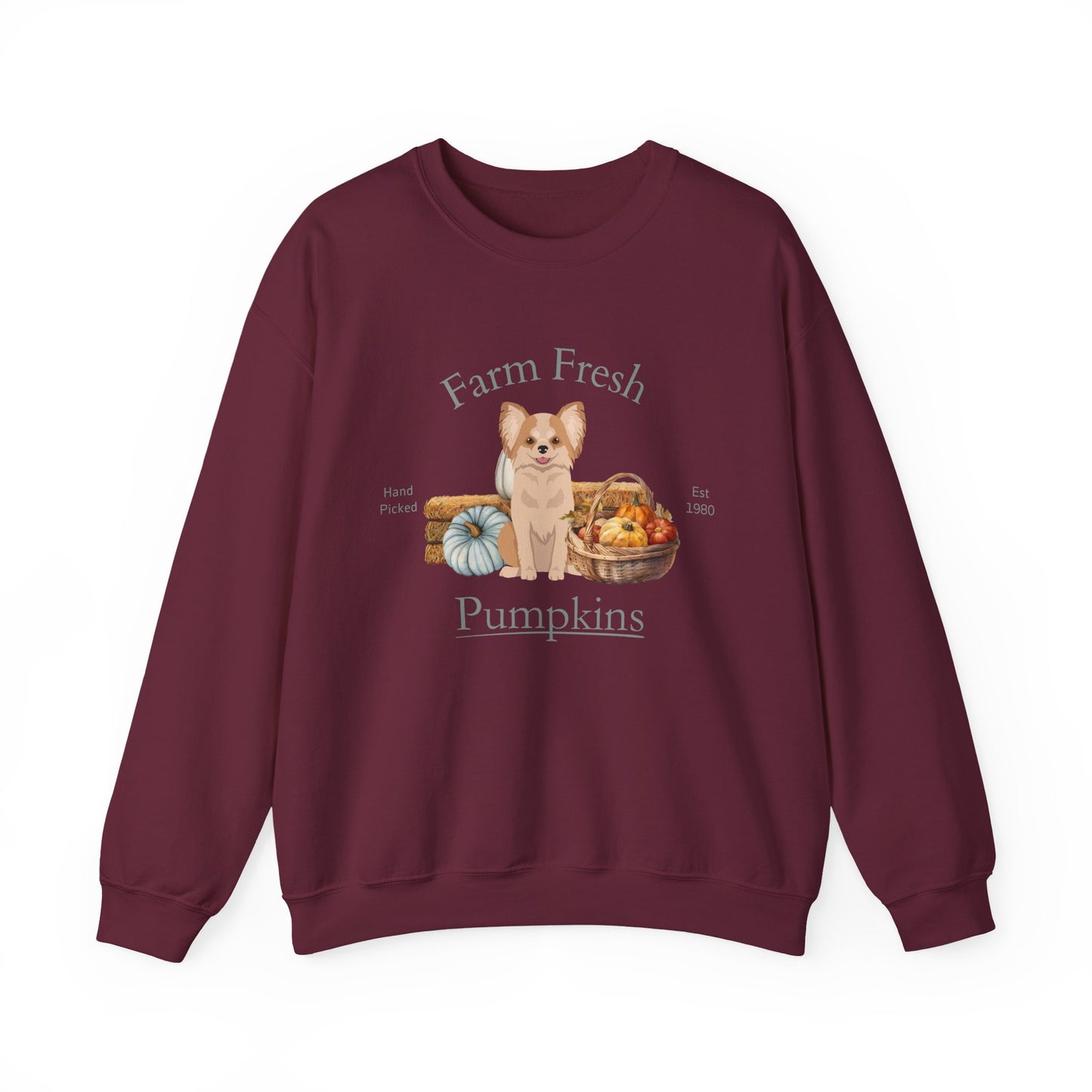 Chihuahua Dog Fall Farm Fresh Unisex Heavy Blend Crewneck Sweatshirt