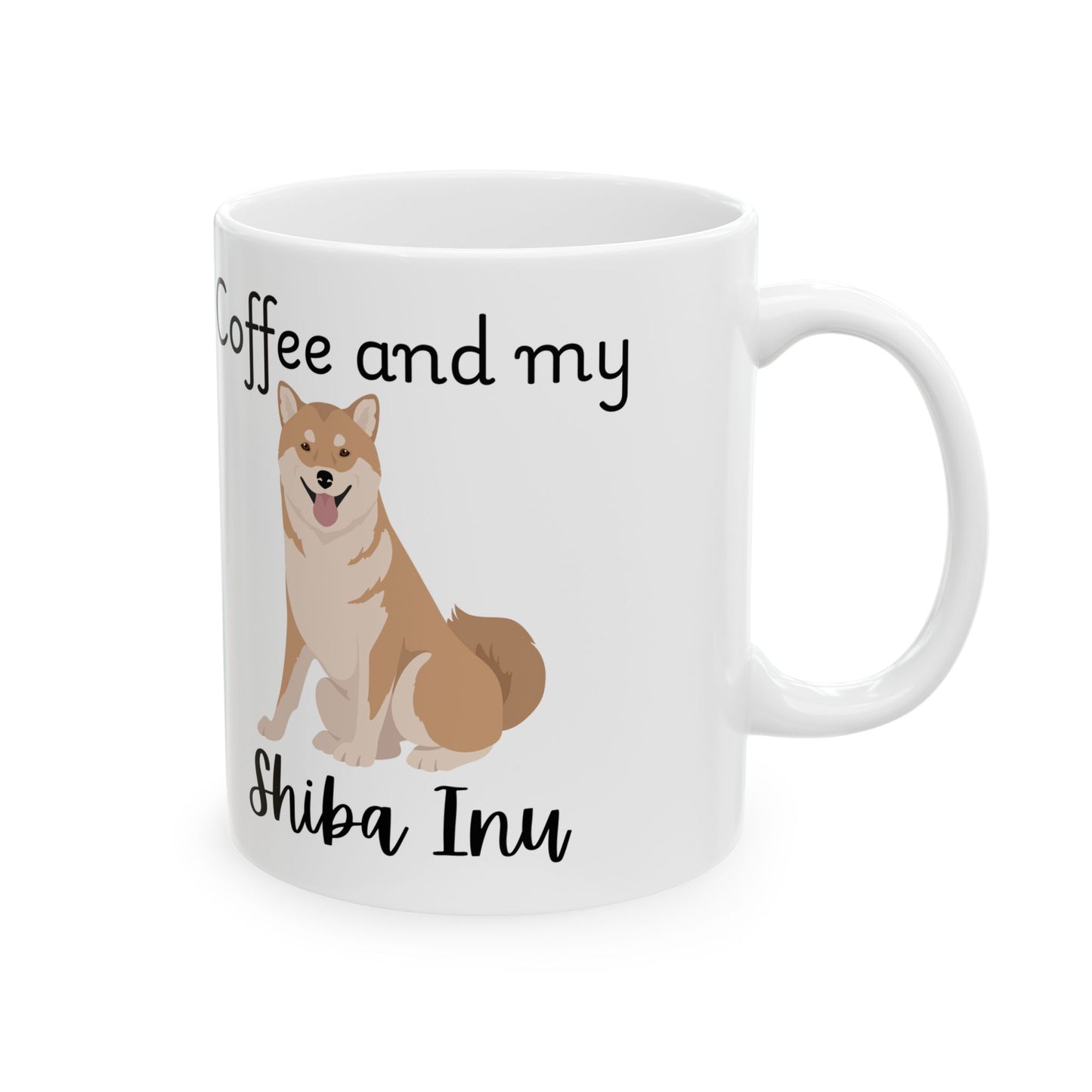Coffee and My Shiba Inu Ceramic Mug | Dog Lover Gift, Pet Owner Cup, Cute Mug for Dog Moms, Funny Mug for Coffee Lovers