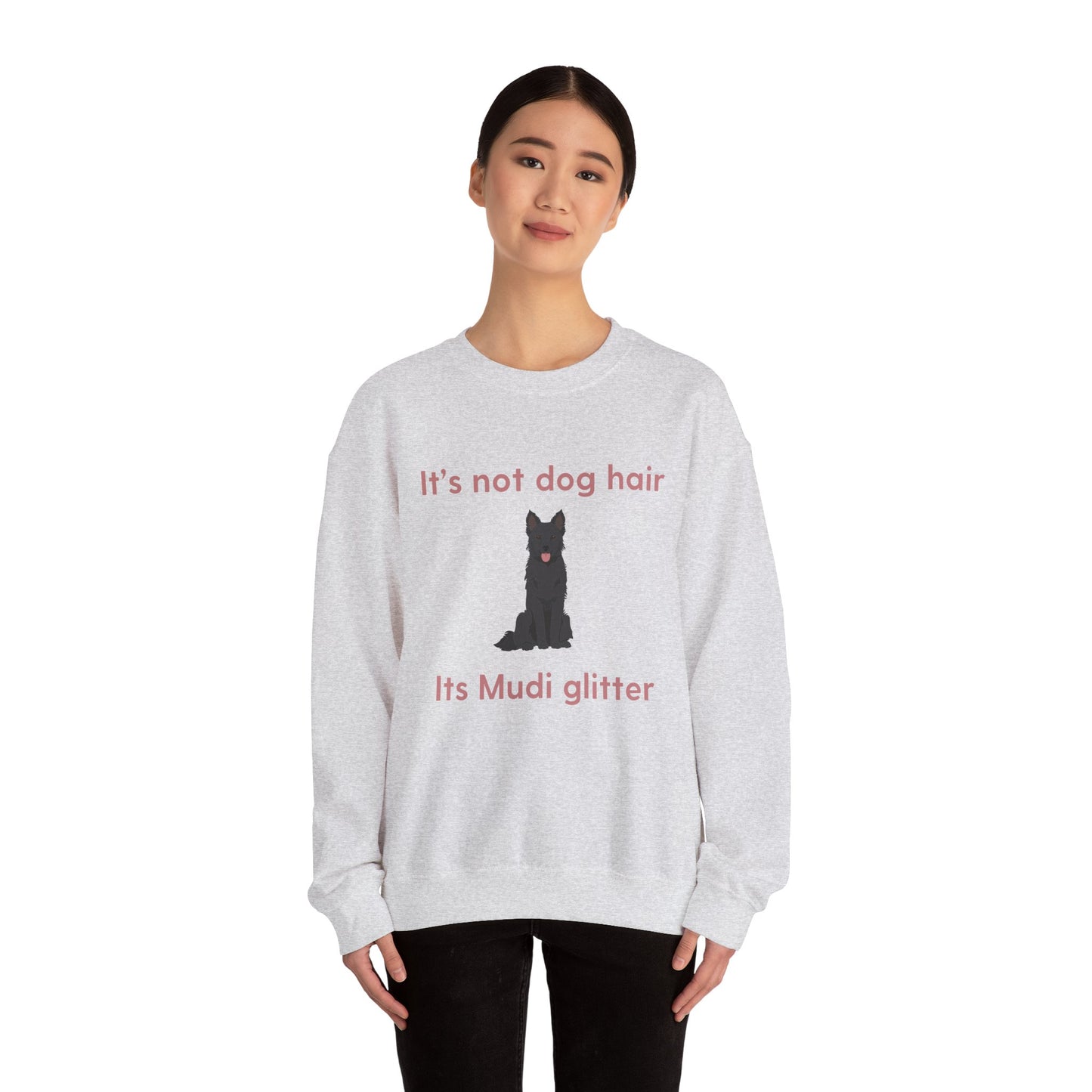 Mudi Dog Glitter Funny Unisex Heavy Blend Crewneck Sweatshirt, Mudi Mom, Mudi Gift, Mudi Lover