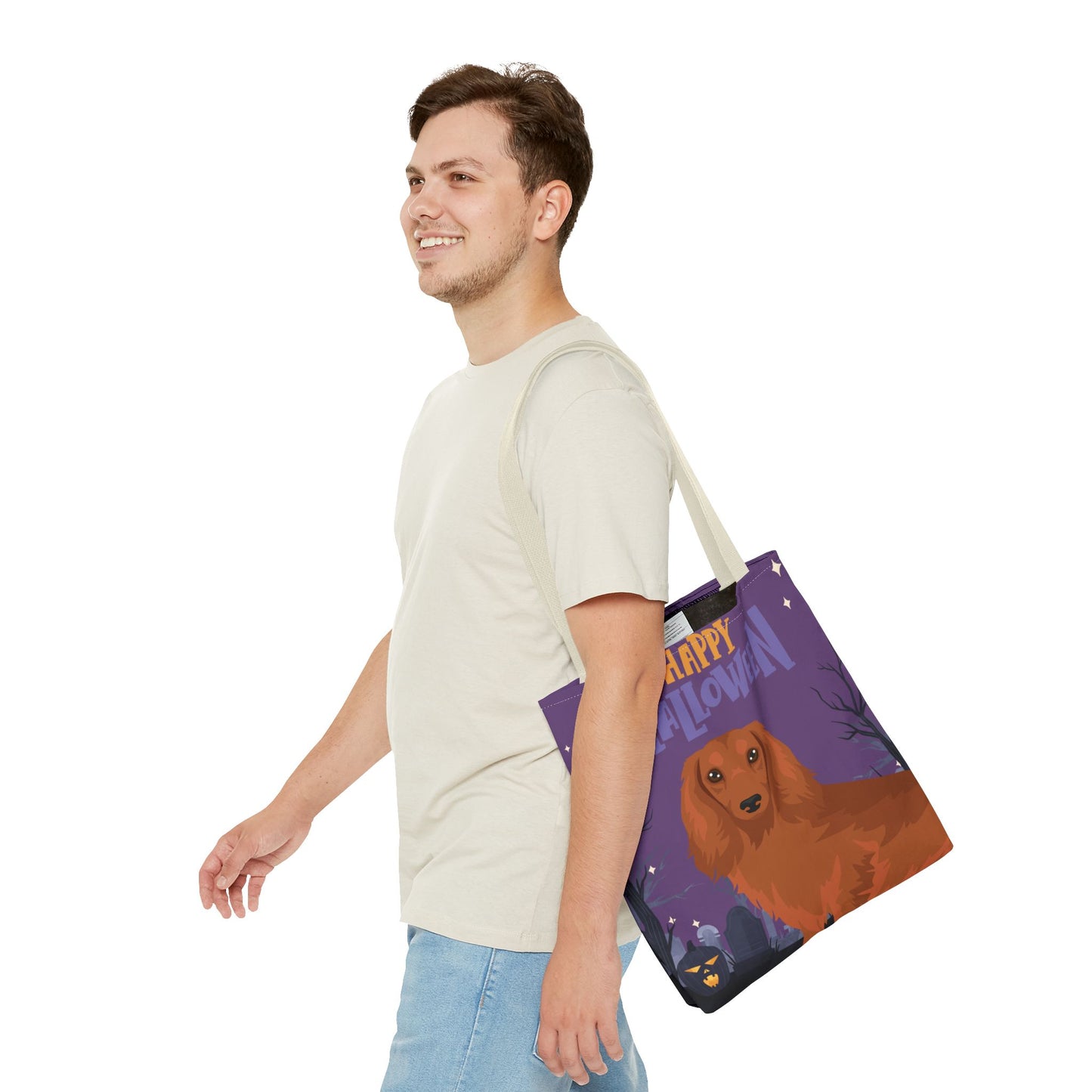Dachshund Dog Happy Halloween Tote Bag 16x16