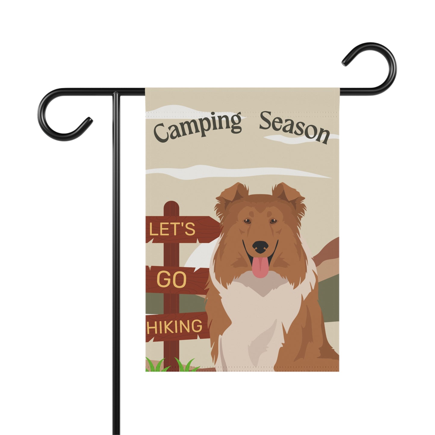 Collie Dog Camping Garden Flag