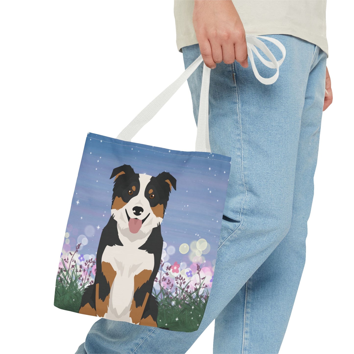 Border Collie Dog Tote Bag 13x13