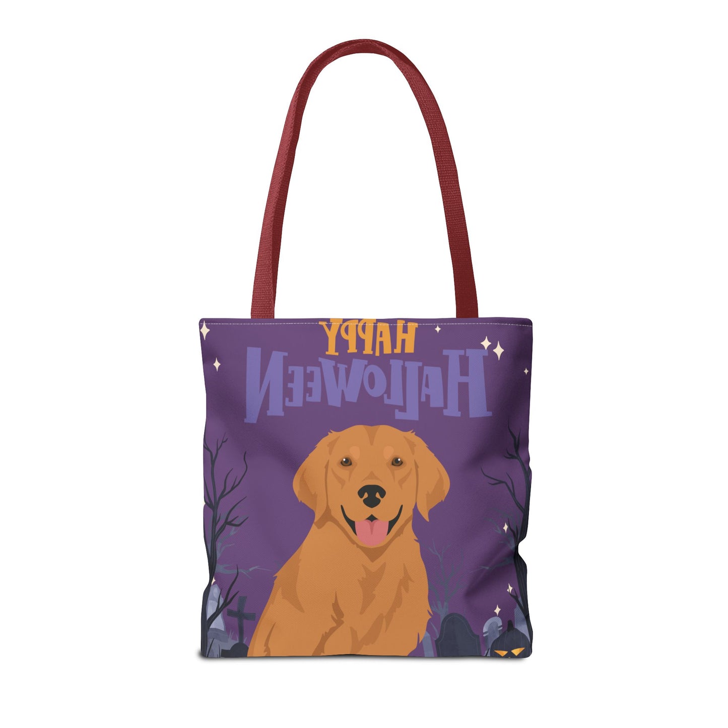 Golden Retriever Dog Happy Halloween Tote Bag 16x16
