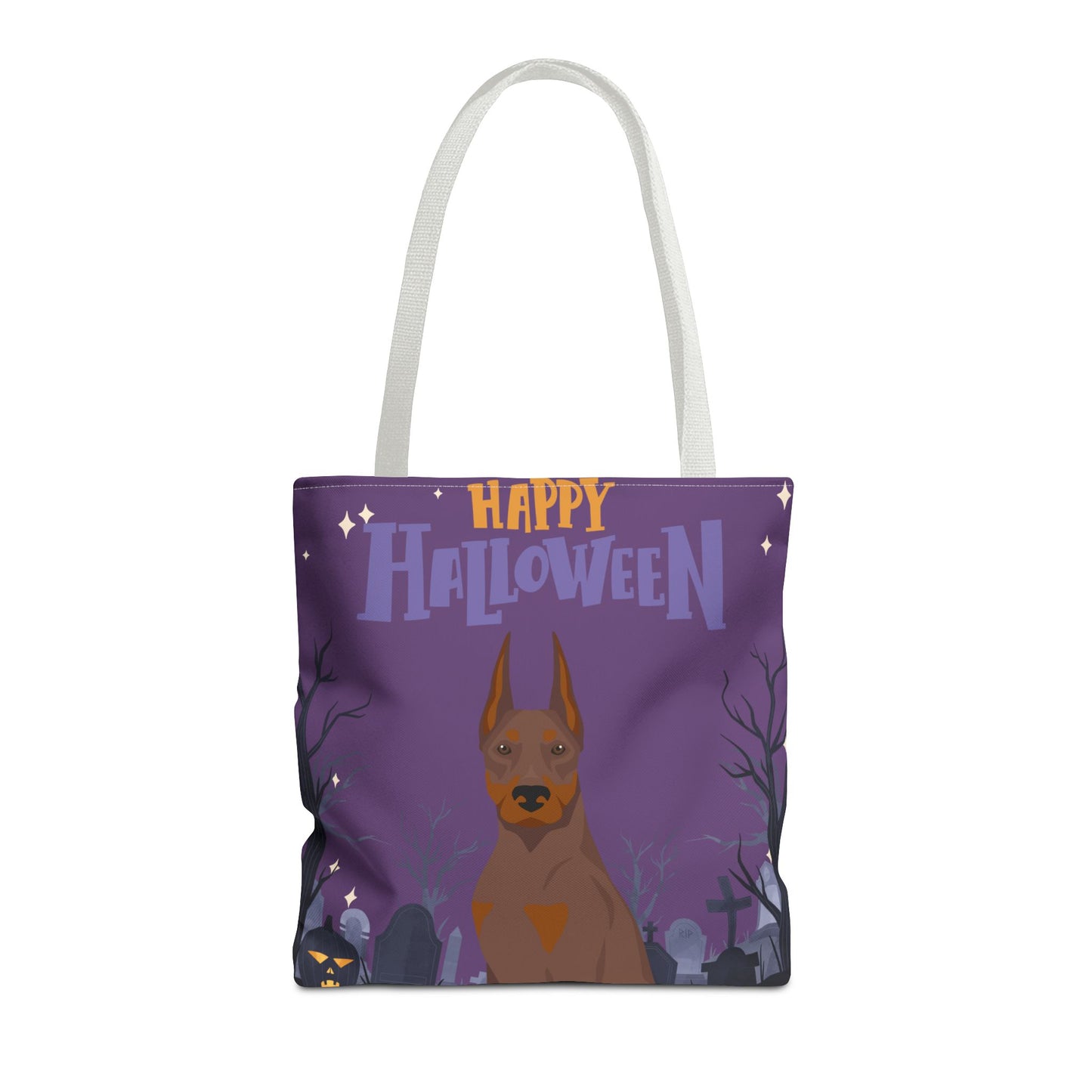 Doberman Pinscher Dog Happy Halloween Tote Bag 16x16