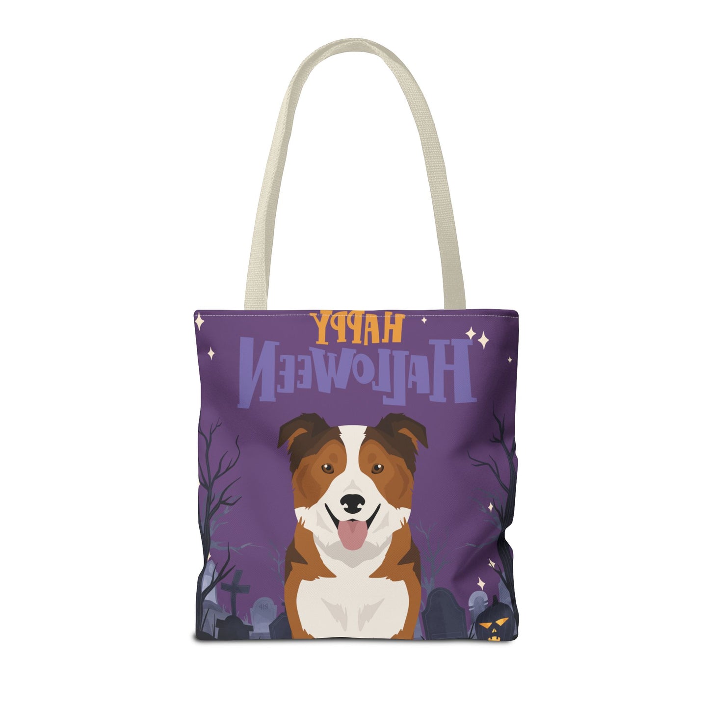 Border Collie Dog Happy Halloween Tote Bag 16x16