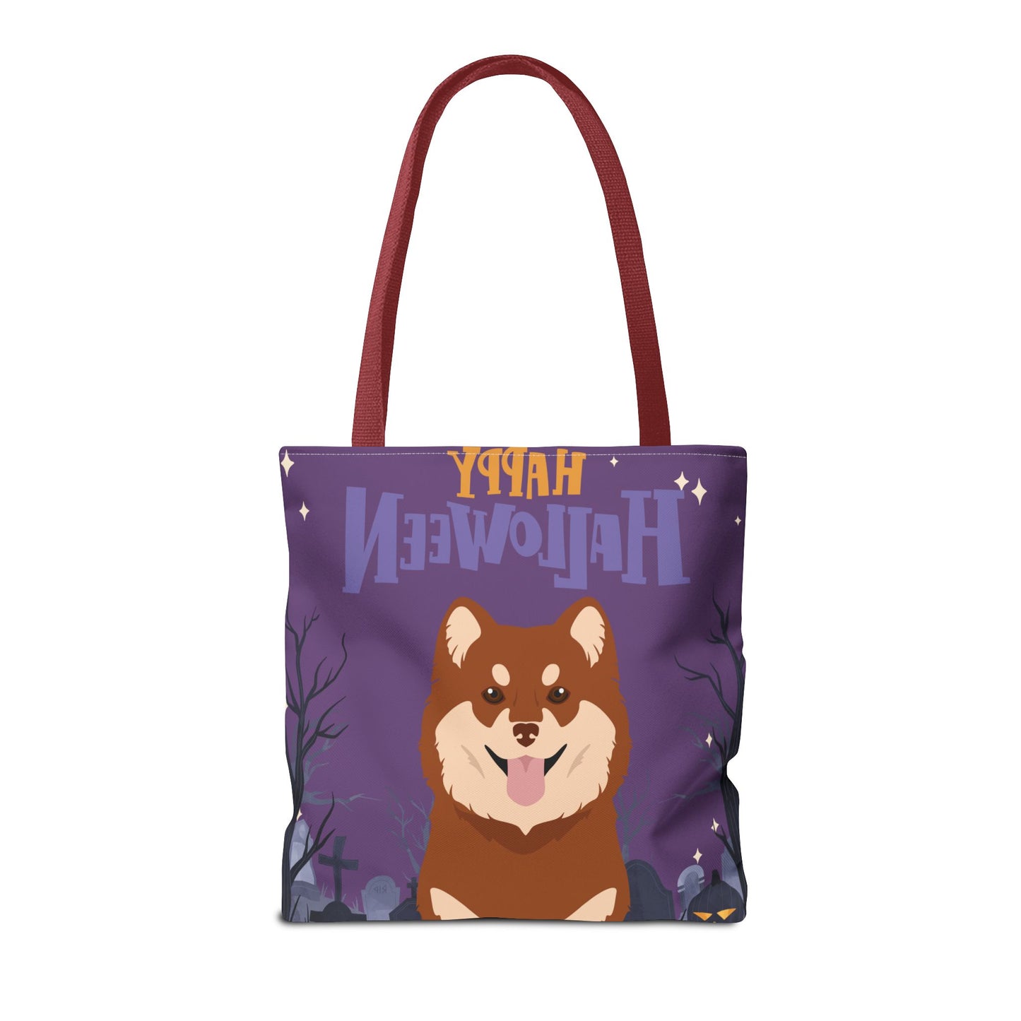 Finnish Lapphund Dog Happy Halloween Tote Bag 16x16