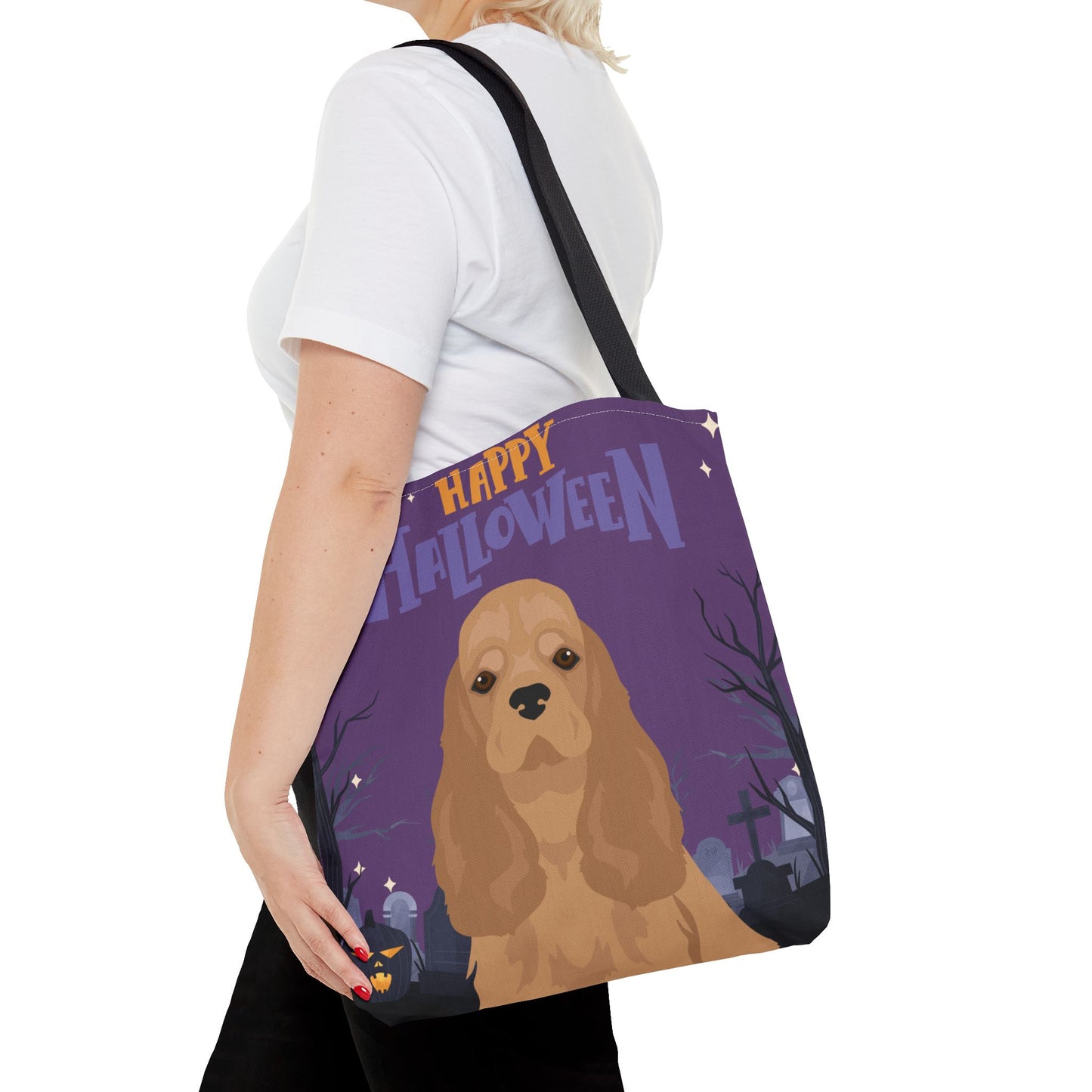 Cocker Spaniel Dog Happy Halloween Tote Bag 16x16