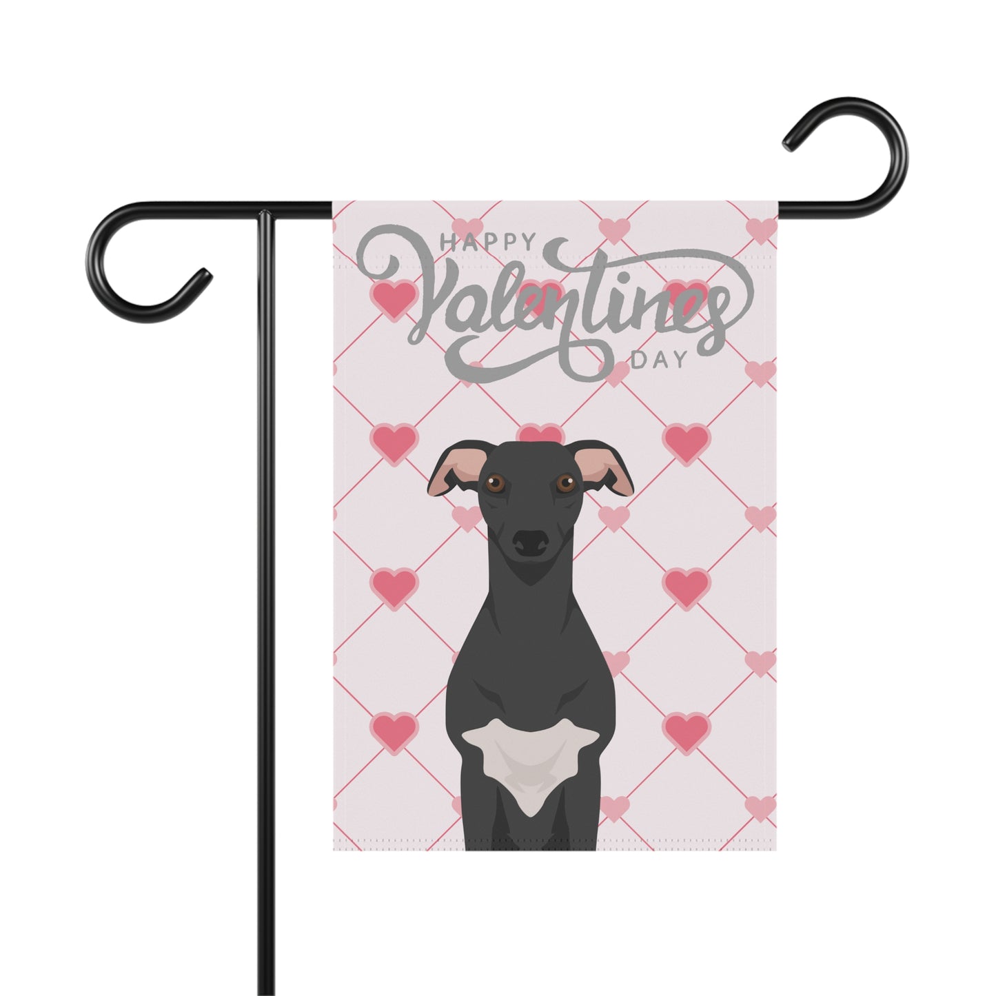 Whippet Dog Valentines Day Garden Flag