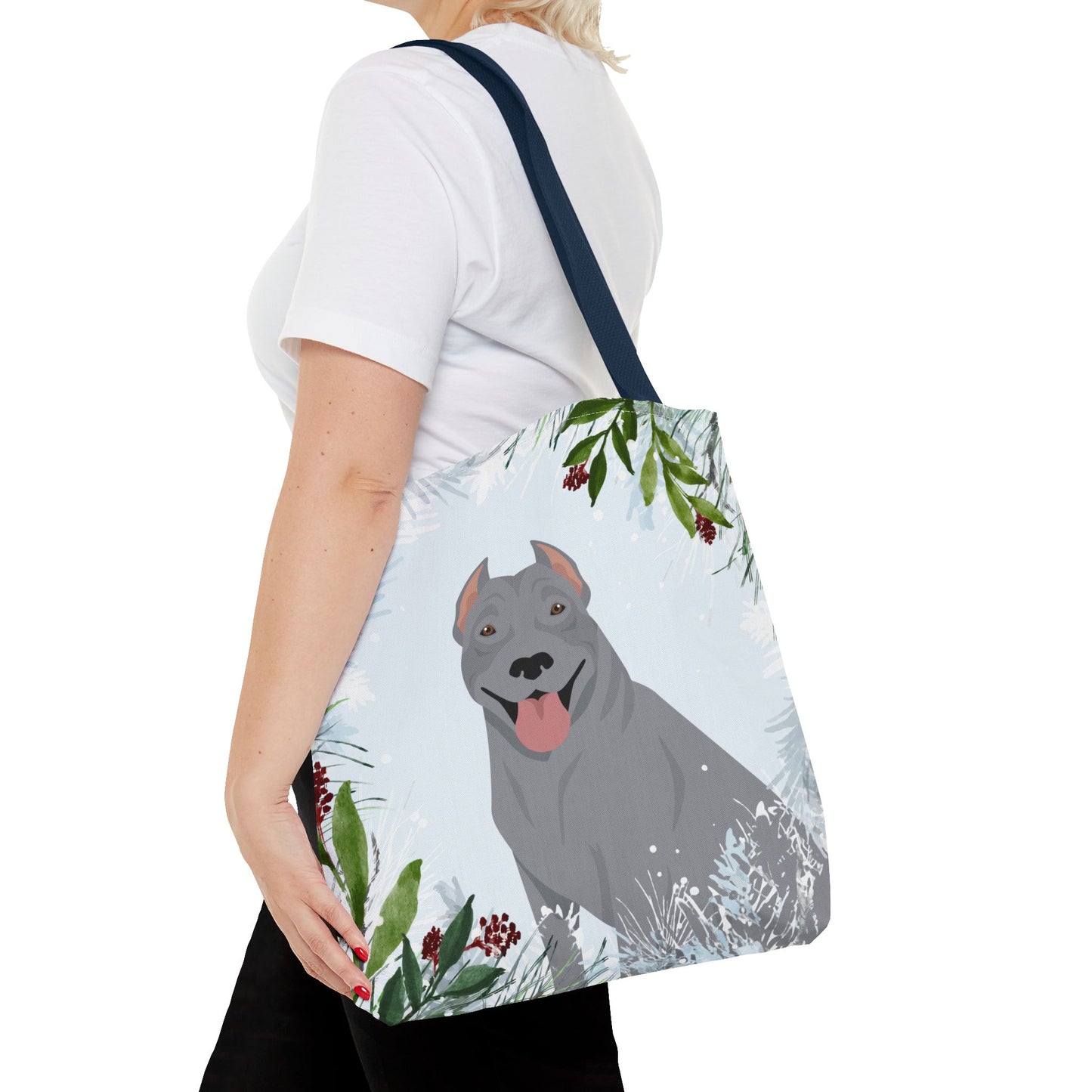 Pit Bull Dog Christmas Holiday Tote Bag 16x16